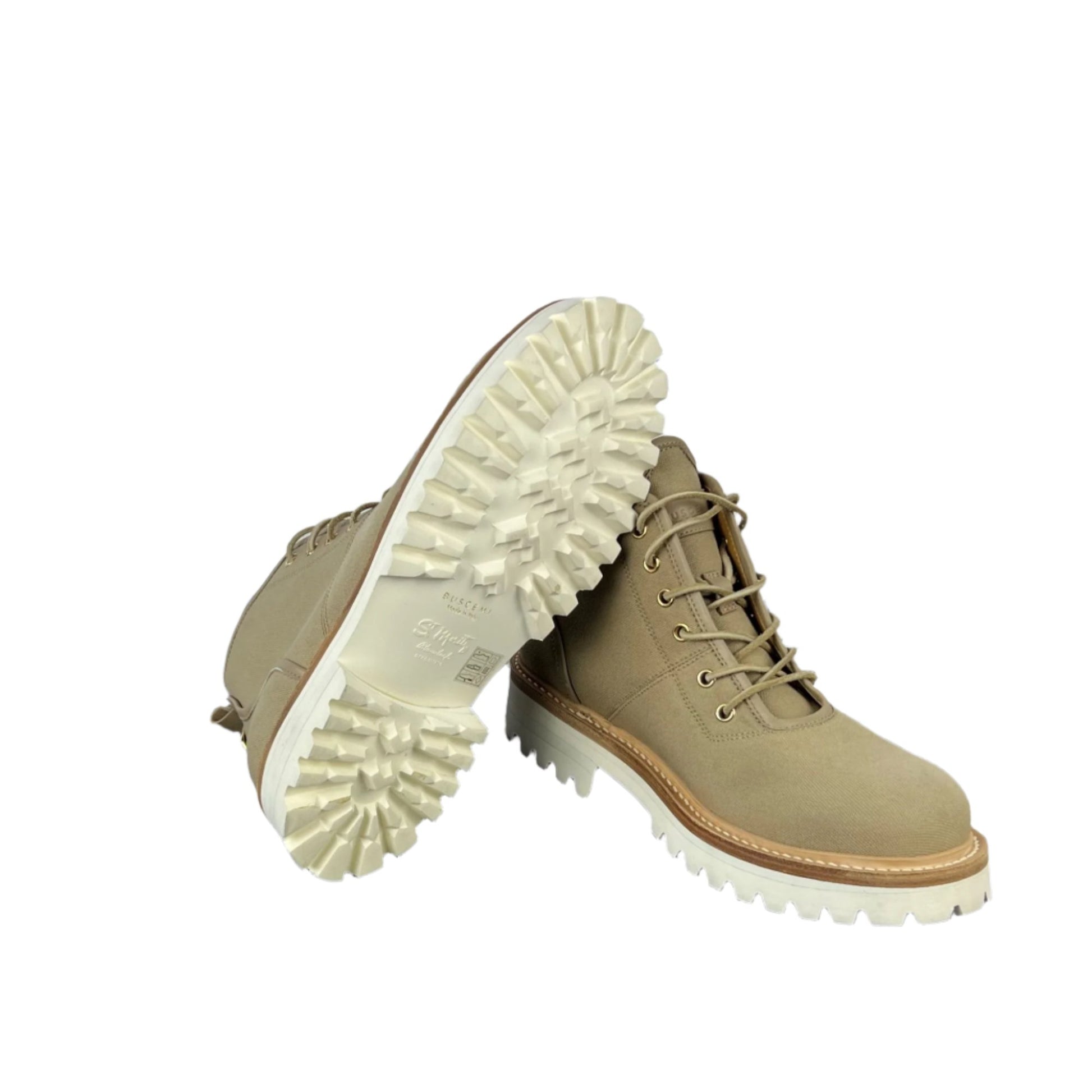 Buscemi Mens Lotta Boot Tortora Canvas Boots SAMPLE | Positivo Clothing