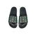 MCM Mens Black/Green Monogram Print Rubber Slides | Positivo Clothing
