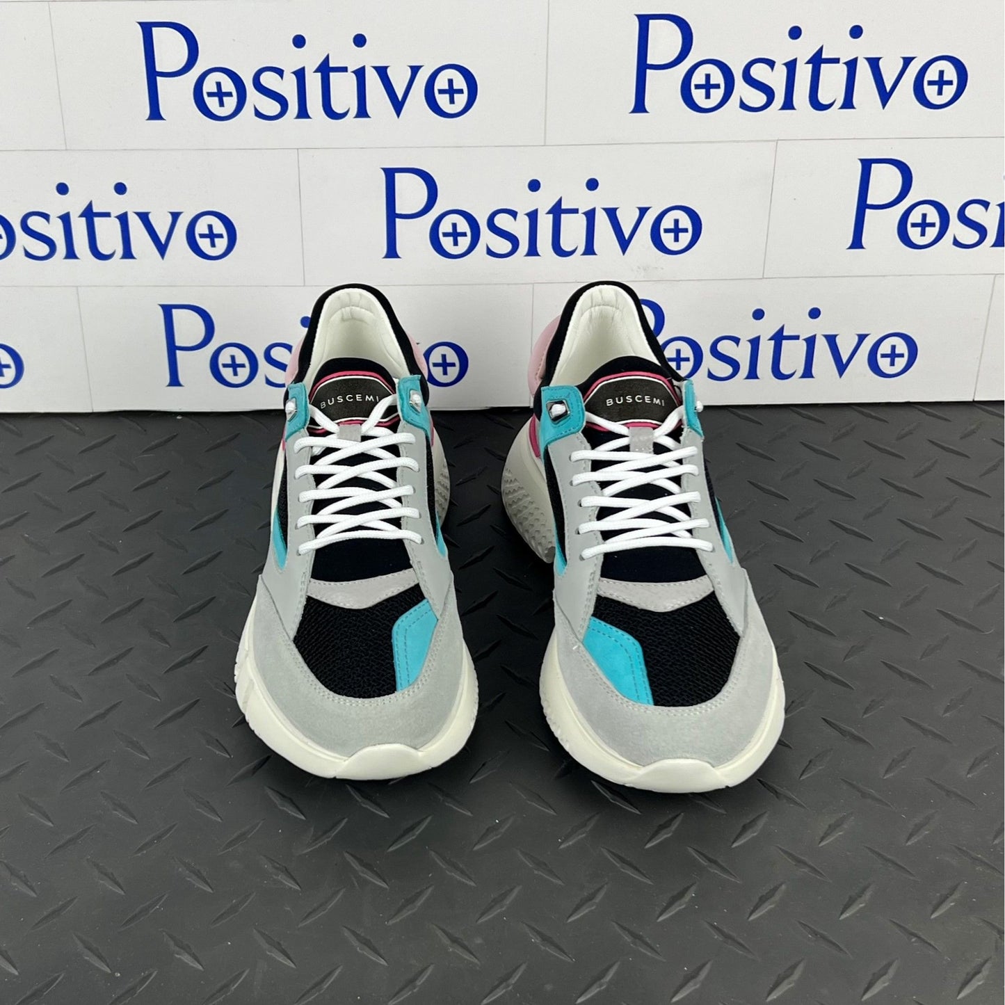 Buscemi Womens Veloce Grey Trio Leather Sneakers SAMPLE | Positivo Clothing