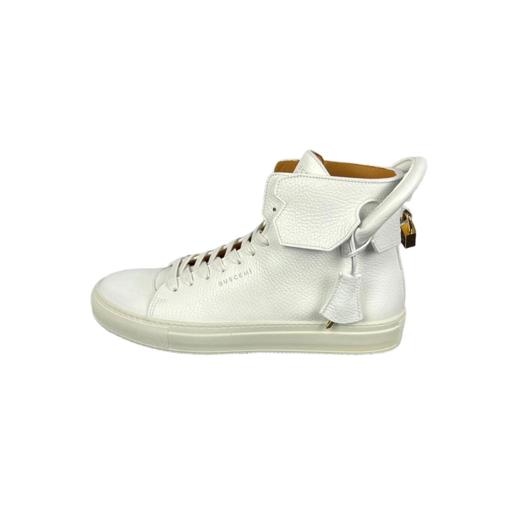 Buscemi Men's 125MM White/White Leather Sneakers