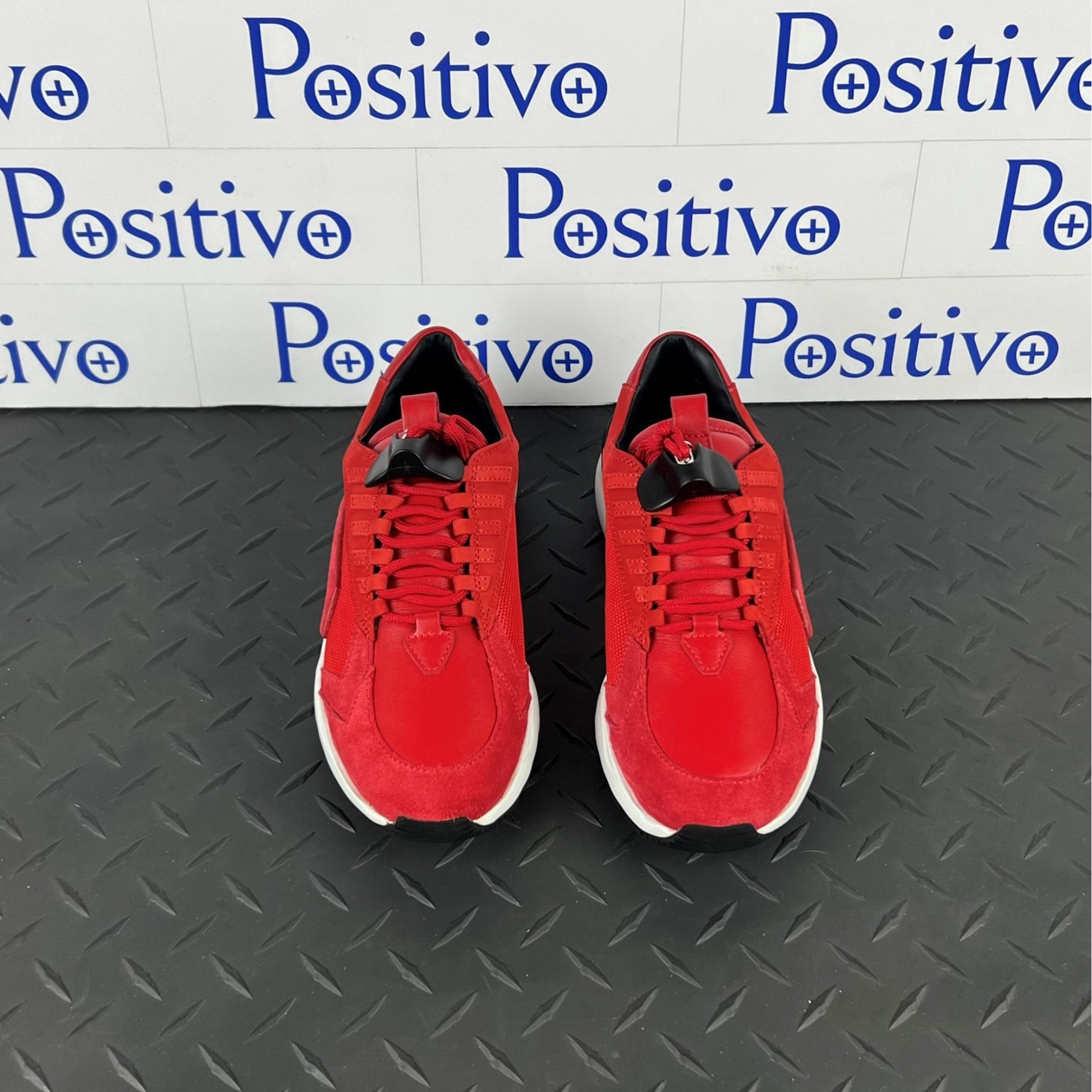 Buscemi Womens Run 2 Red Suede Sneakers SAMPLE | Positivo Clothing