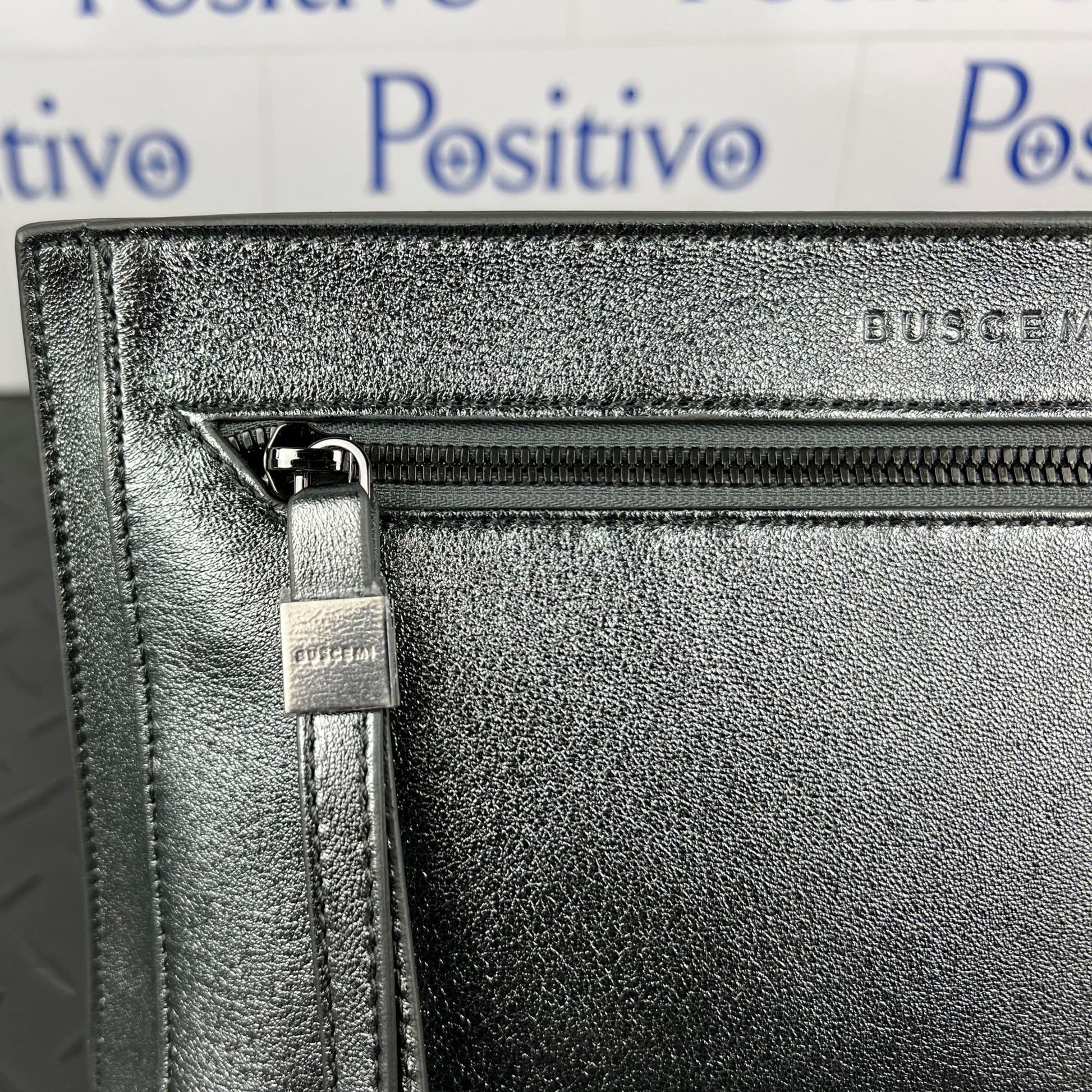 Buscemi Pouch Woman Silver Leather Bag | Positivo Clothing