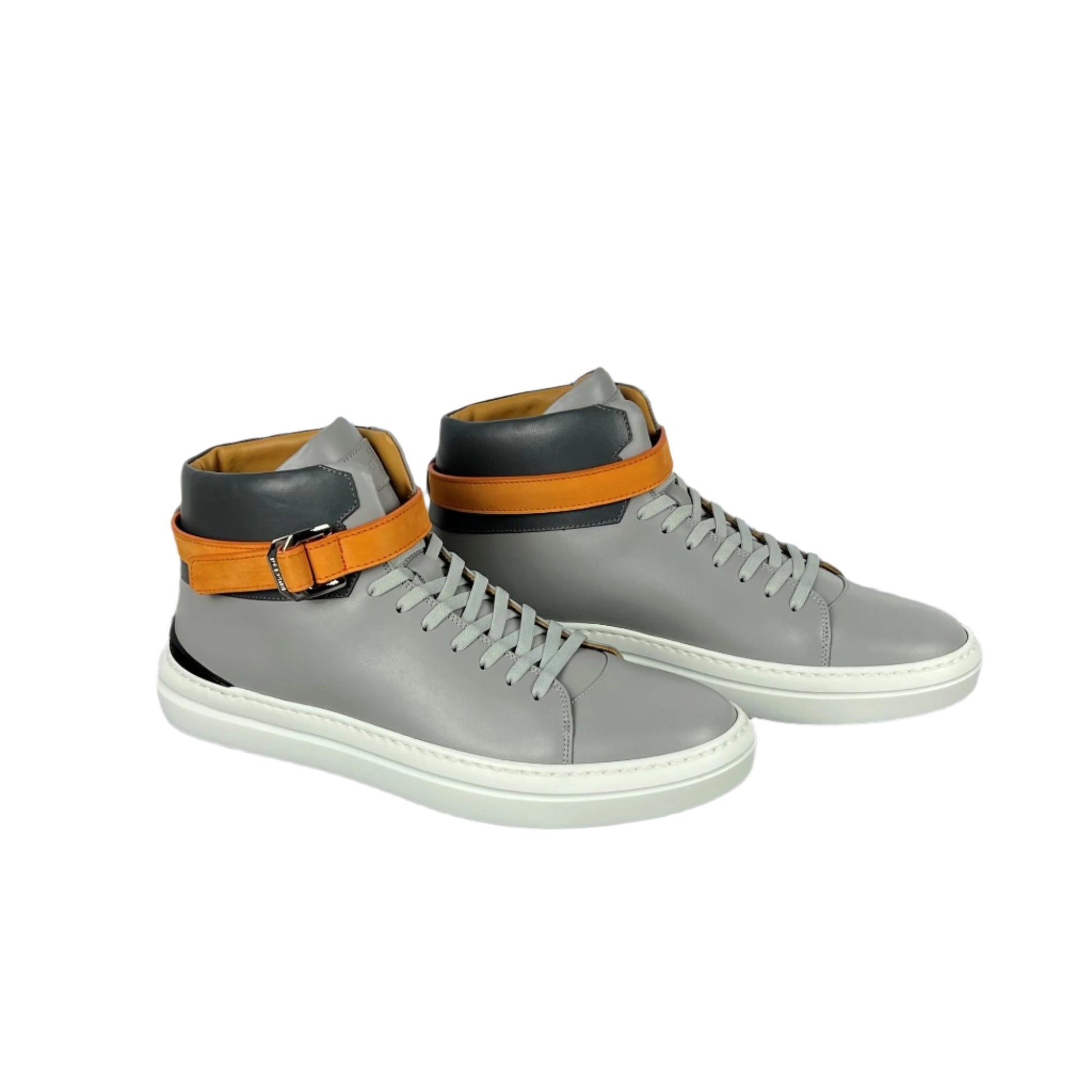 Buscemi Mens 100MM Sport Grey Trio Leather Sneakers | Positivo Clothing