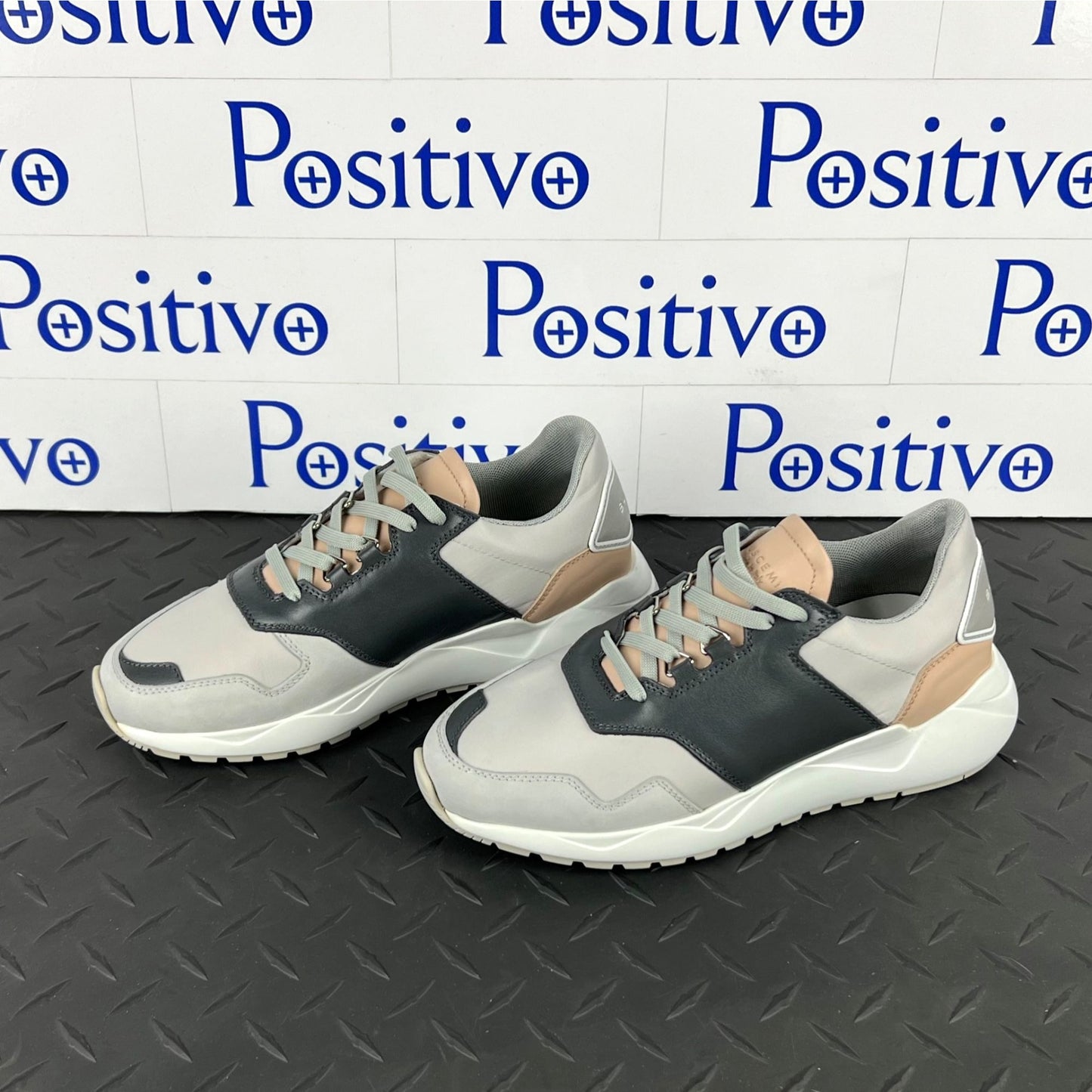 Buscemi Womens Ventura Grey/Pink Leather Sneakers SAMPLE | Positivo Clothing