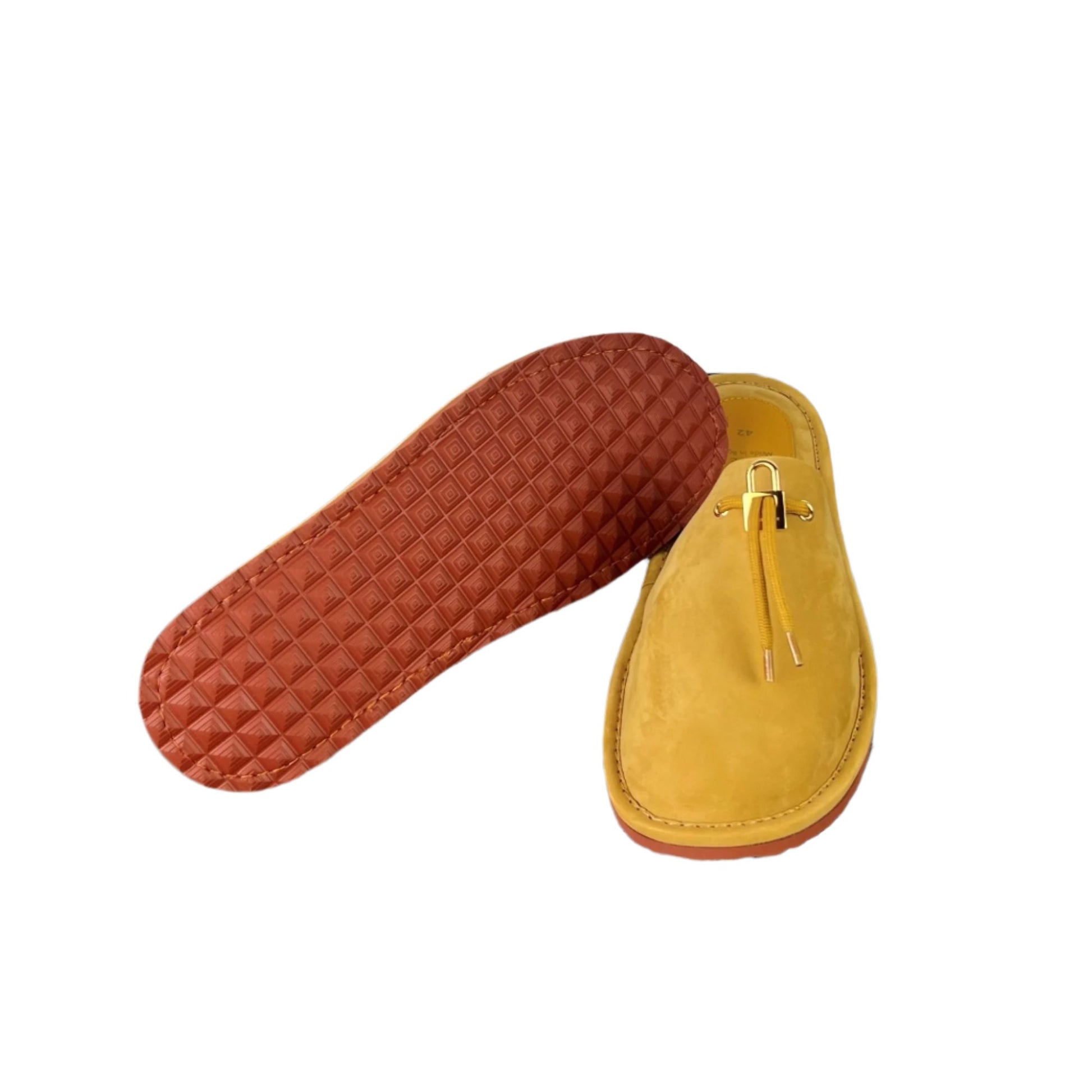 Buscemi Mens Greenwich Wheat Gum Suede Slippers SAMPLE | Positivo Clothing