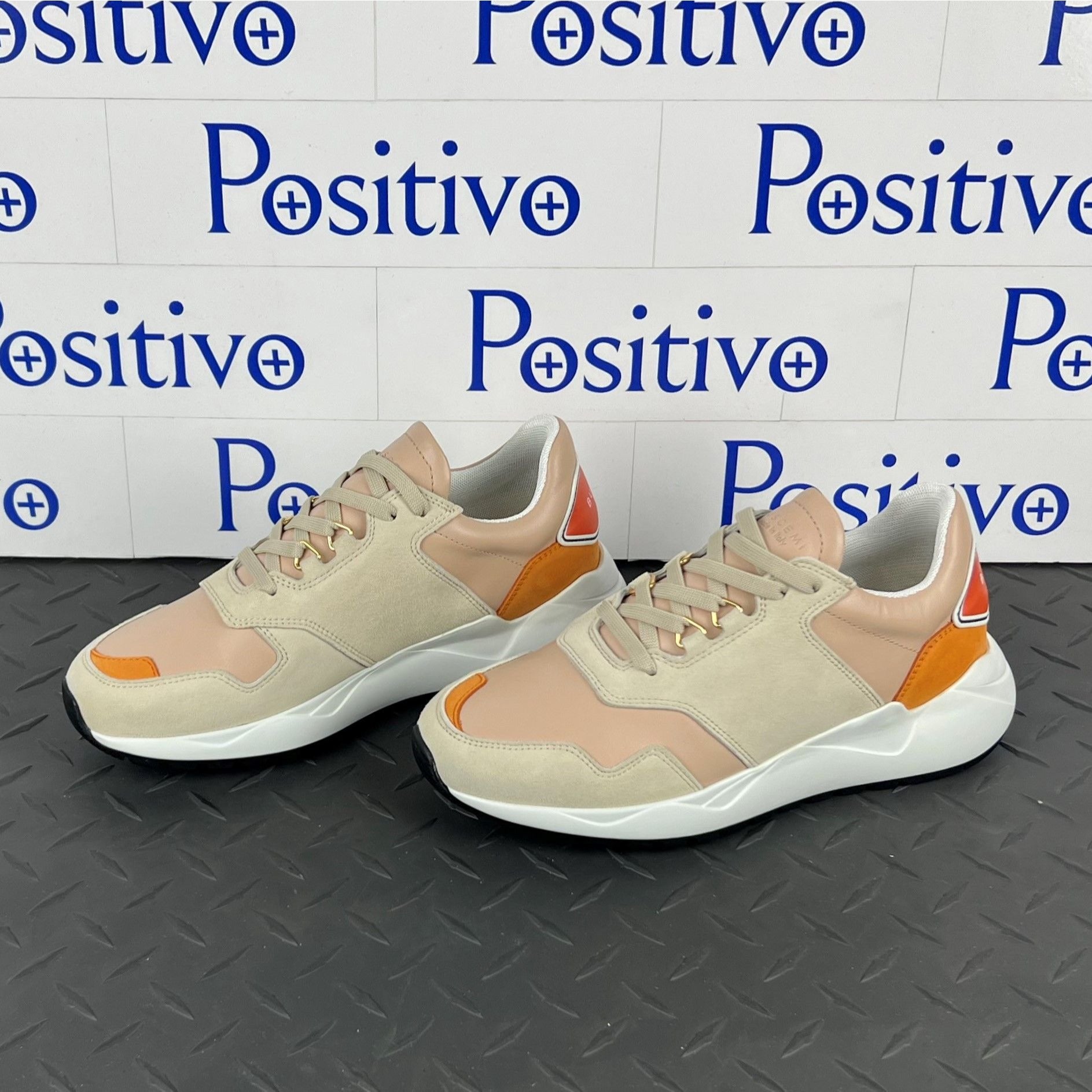 Buscemi Womens Ventura Nude Trio Leather Sneakers SAMPLE | Positivo Clothing