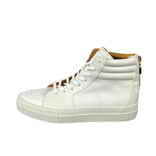 Buscemi Mens 140MM Zip White Leather Sneakers SAMPLE | Positivo Clothing