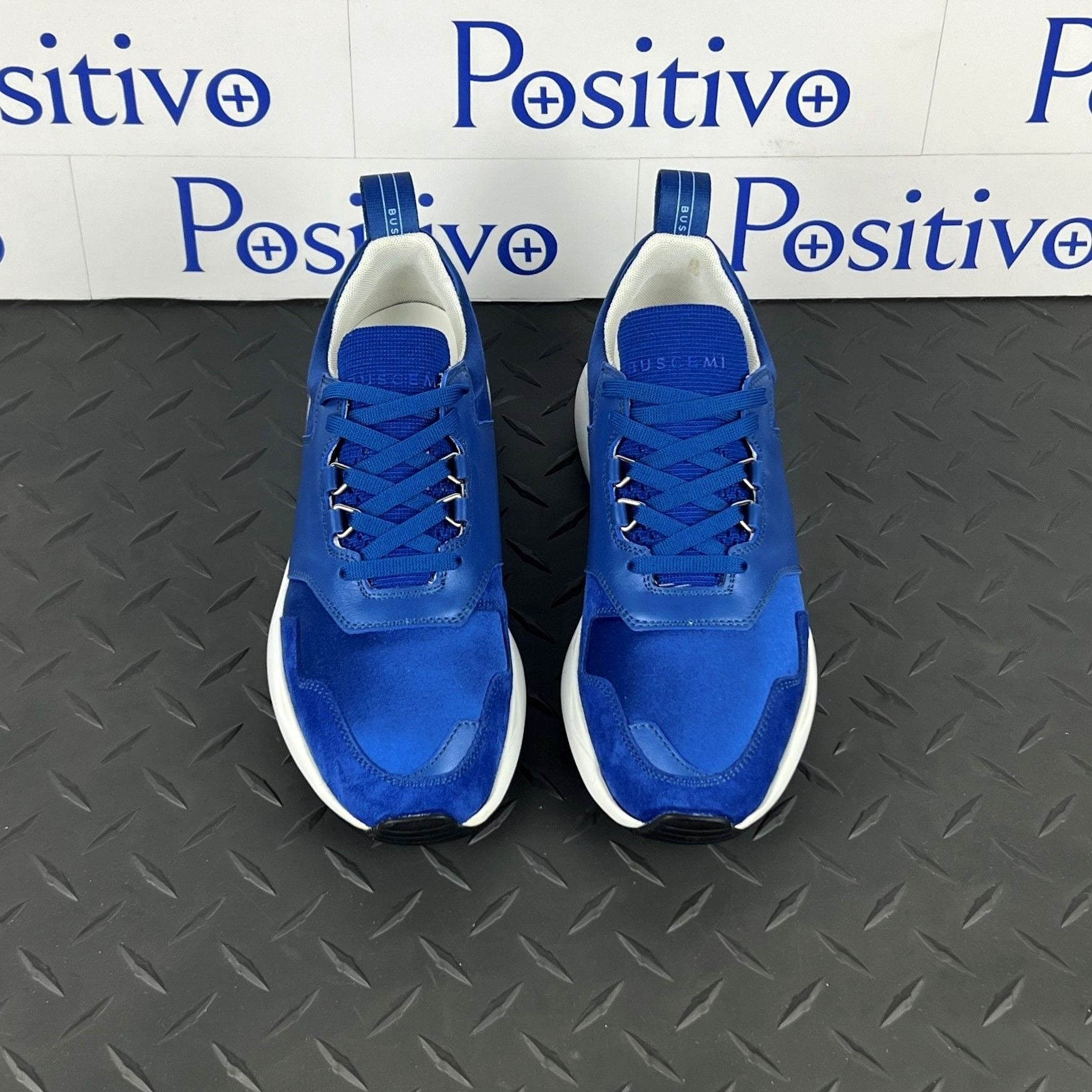Buscemi Womens Ventura Satin Royal Leather Sneakers | Positivo Clothing