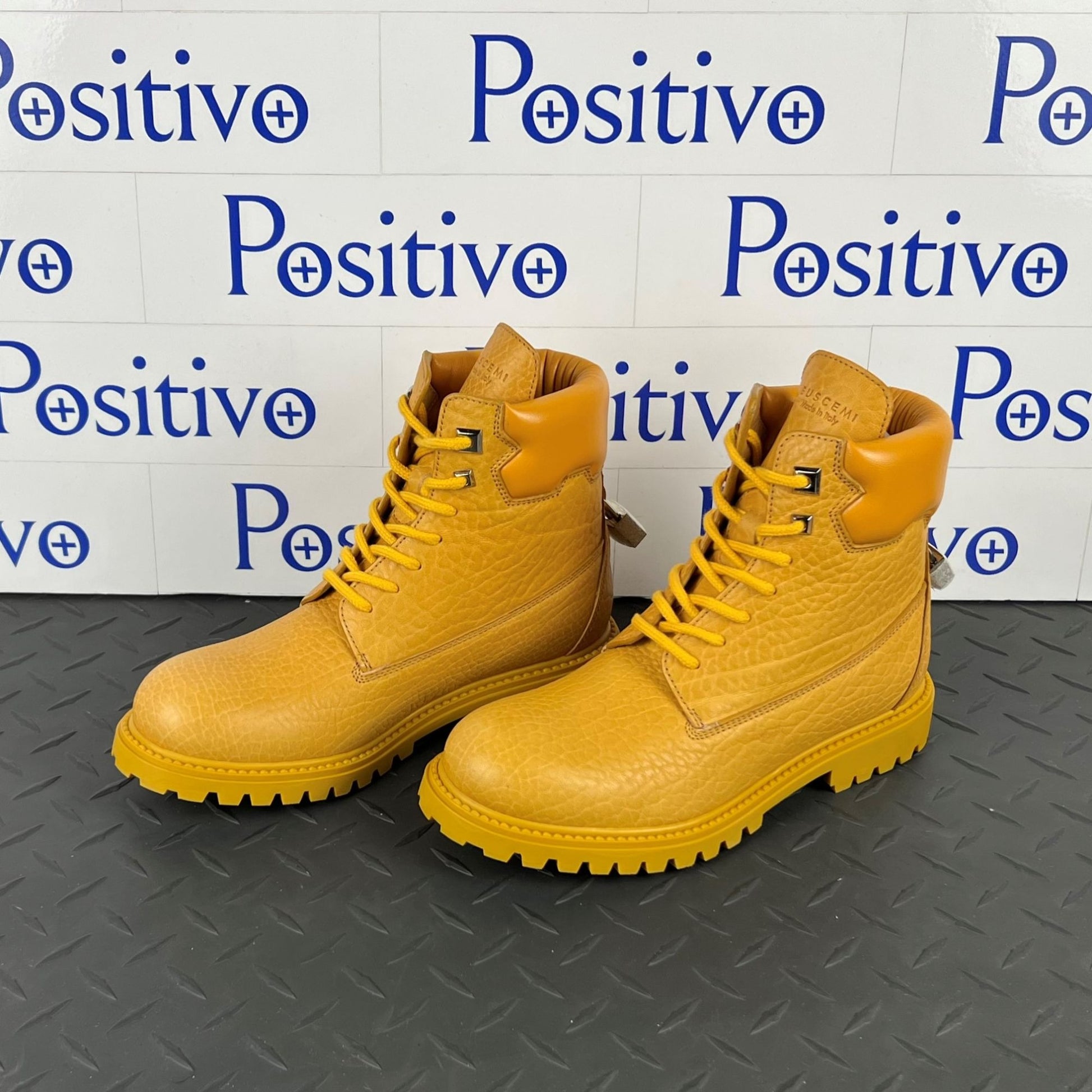 Buscemi Womens Site Boot Yellow Leather Boots SAMPLE | Positivo Clothing