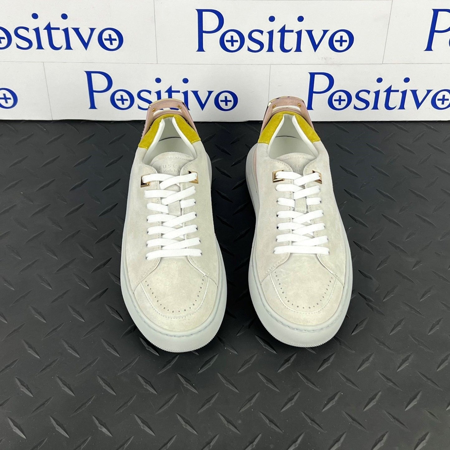 Buscemi Women's Uno Sport White Trio Leather Sneakers