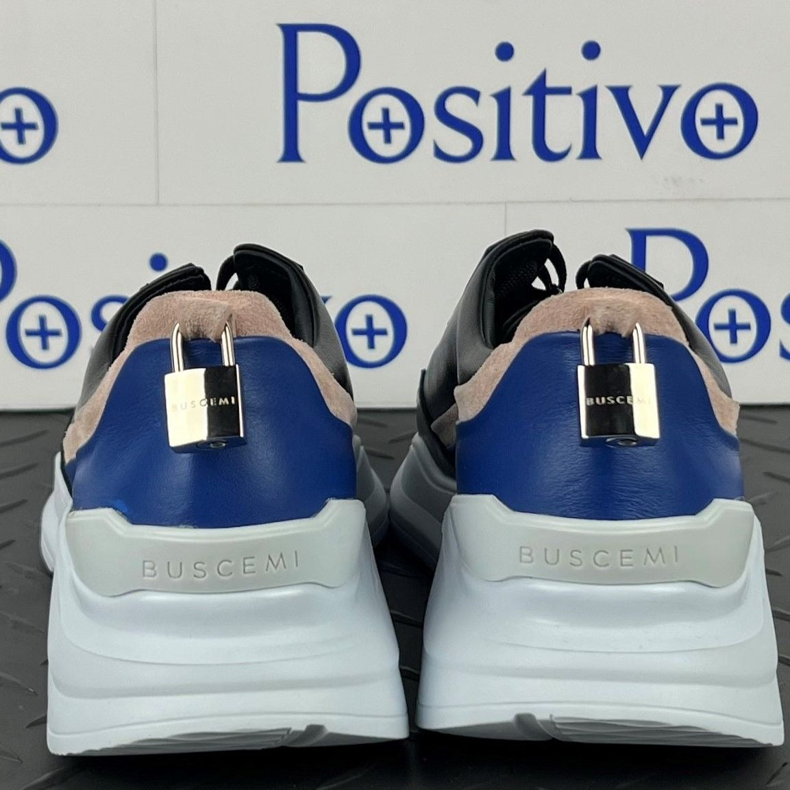 Buscemi Womens Strada Black Trio Leather Sneakers | Positivo Clothing