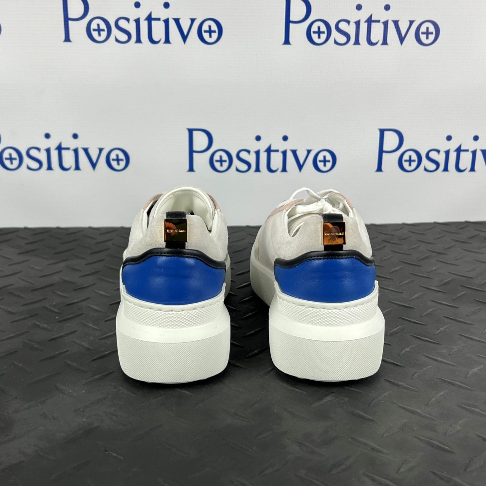 Buscemi Womens Ninna White Trio Leather Sneakers SAMPLE | Positivo Clothing
