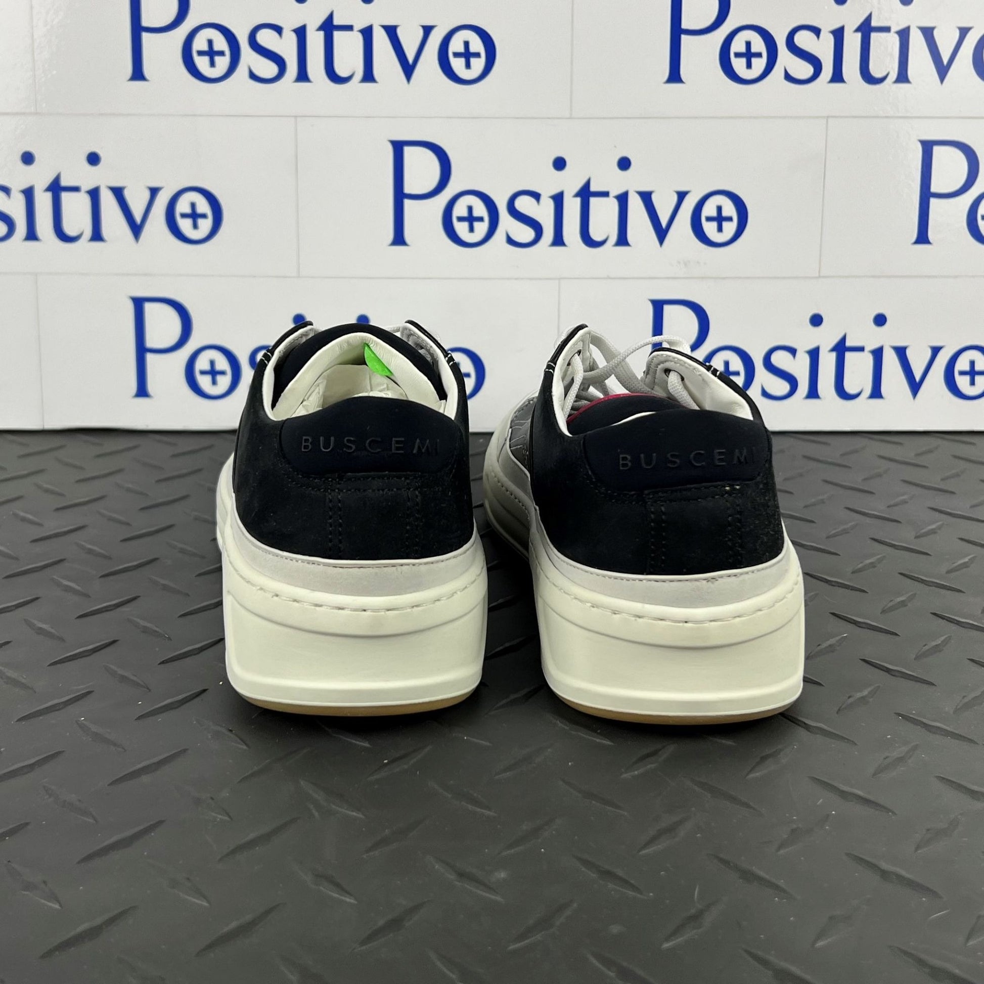 Buscemi Womens Prodigy Black/White Leather Sneakers SAMPLE | Positivo Clothing