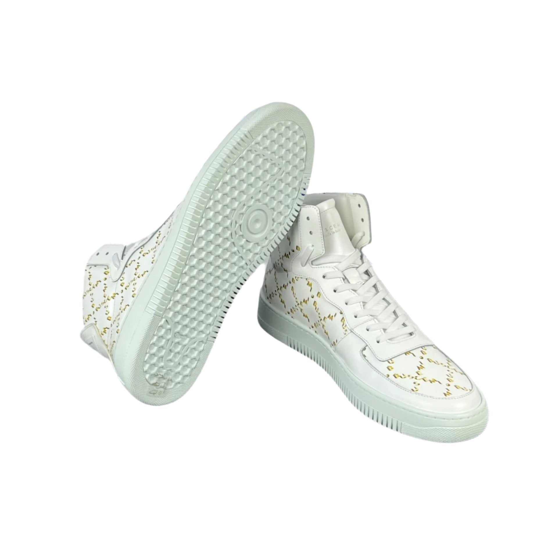 Buscemi Mens Dome Mono White Leather Sneakers SAMPLE | Positivo Clothing