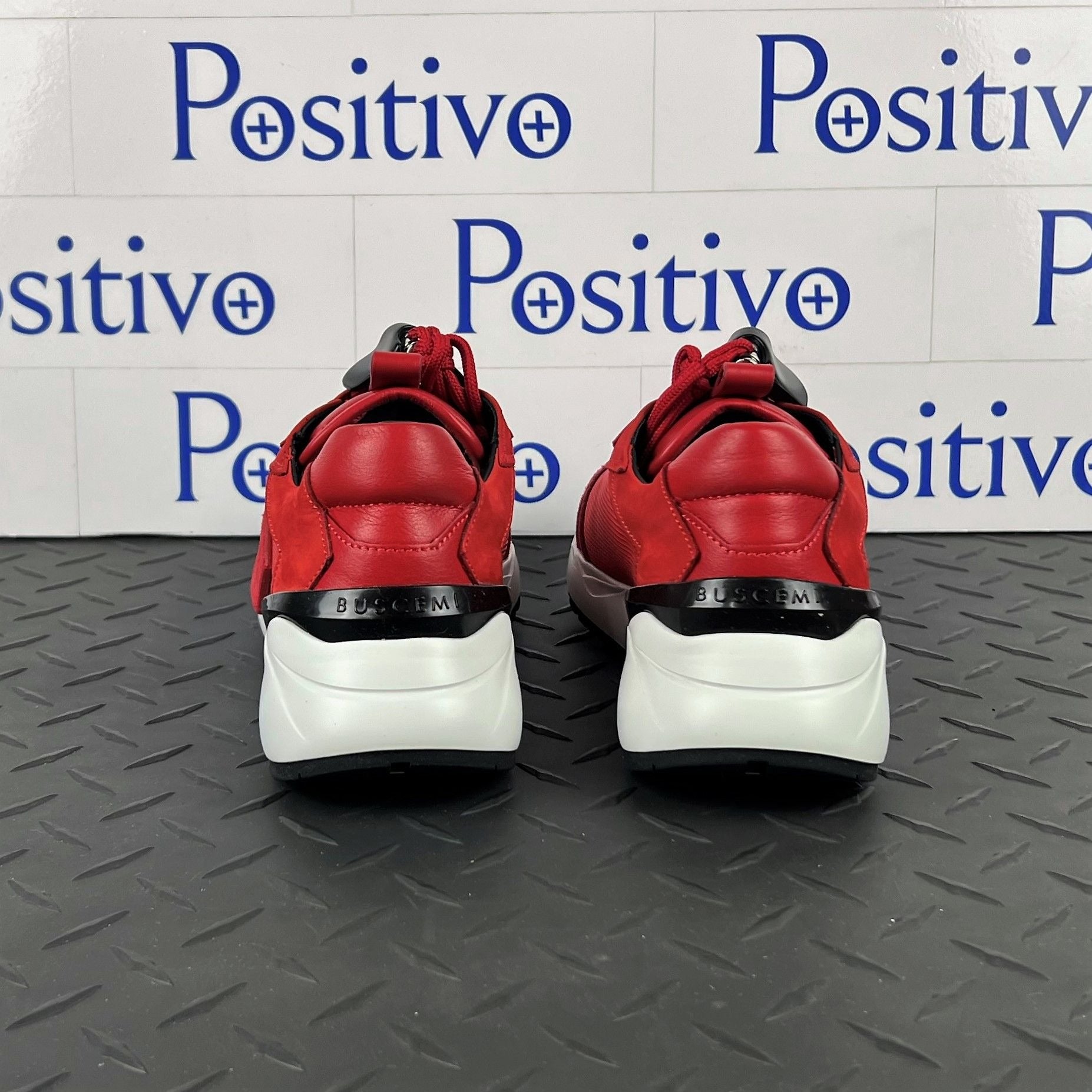 Buscemi Womens Run 2 Red Suede Sneakers SAMPLE | Positivo Clothing