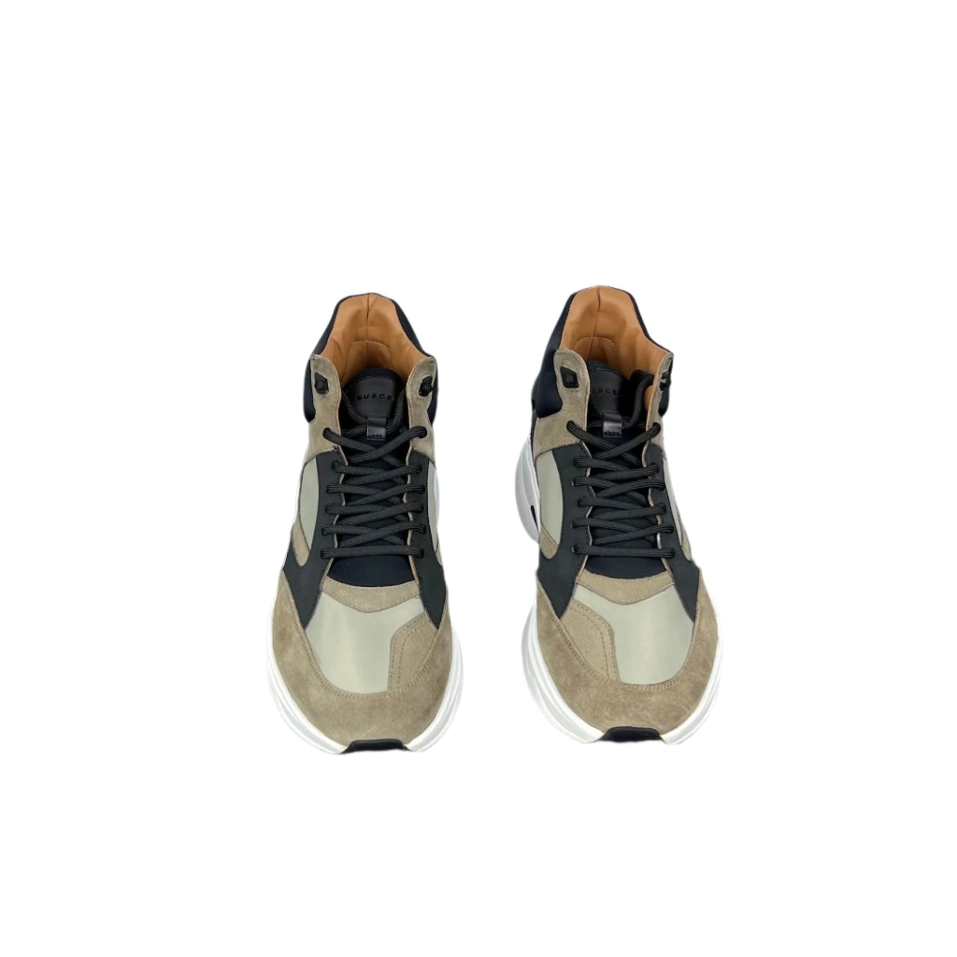 Buscemi Mens Veloce Mix Materials Multi Green Leather Sneakers | Positivo Clothing