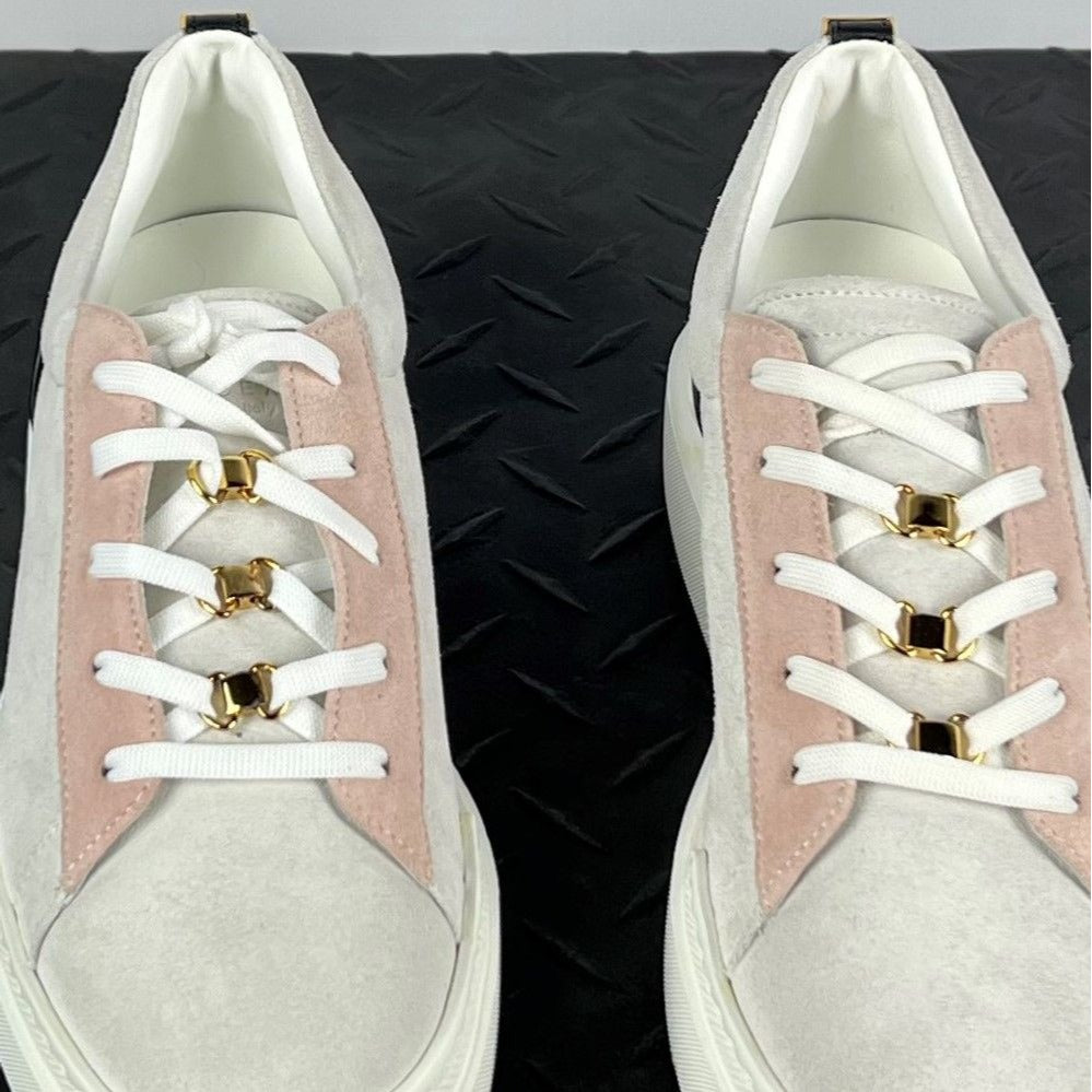 Buscemi Womens Ninna White Trio Leather Sneakers | Positivo Clothing