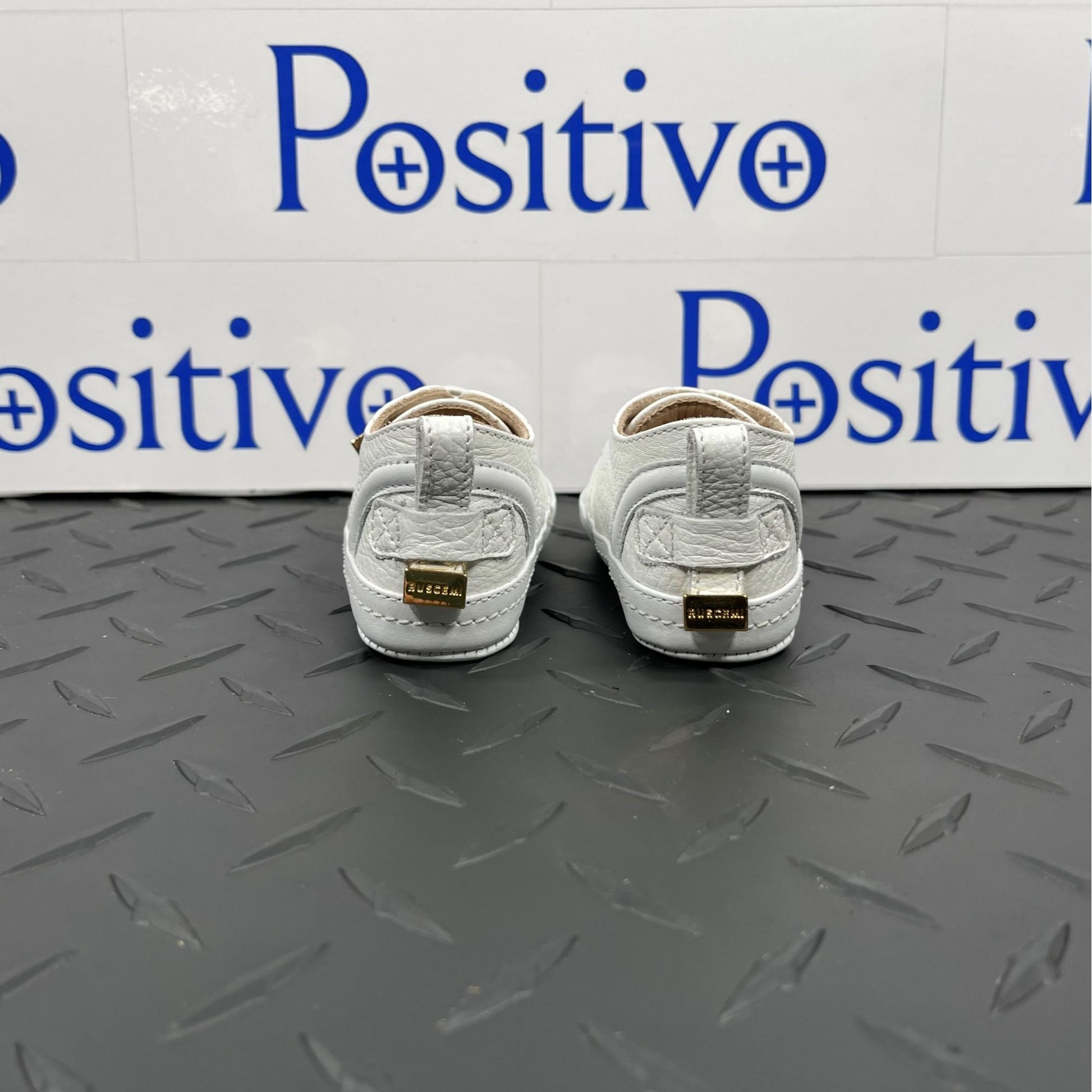 Buscemi 50MM Baby Alce/Flat White Leather Sneakers | Positivo Clothing