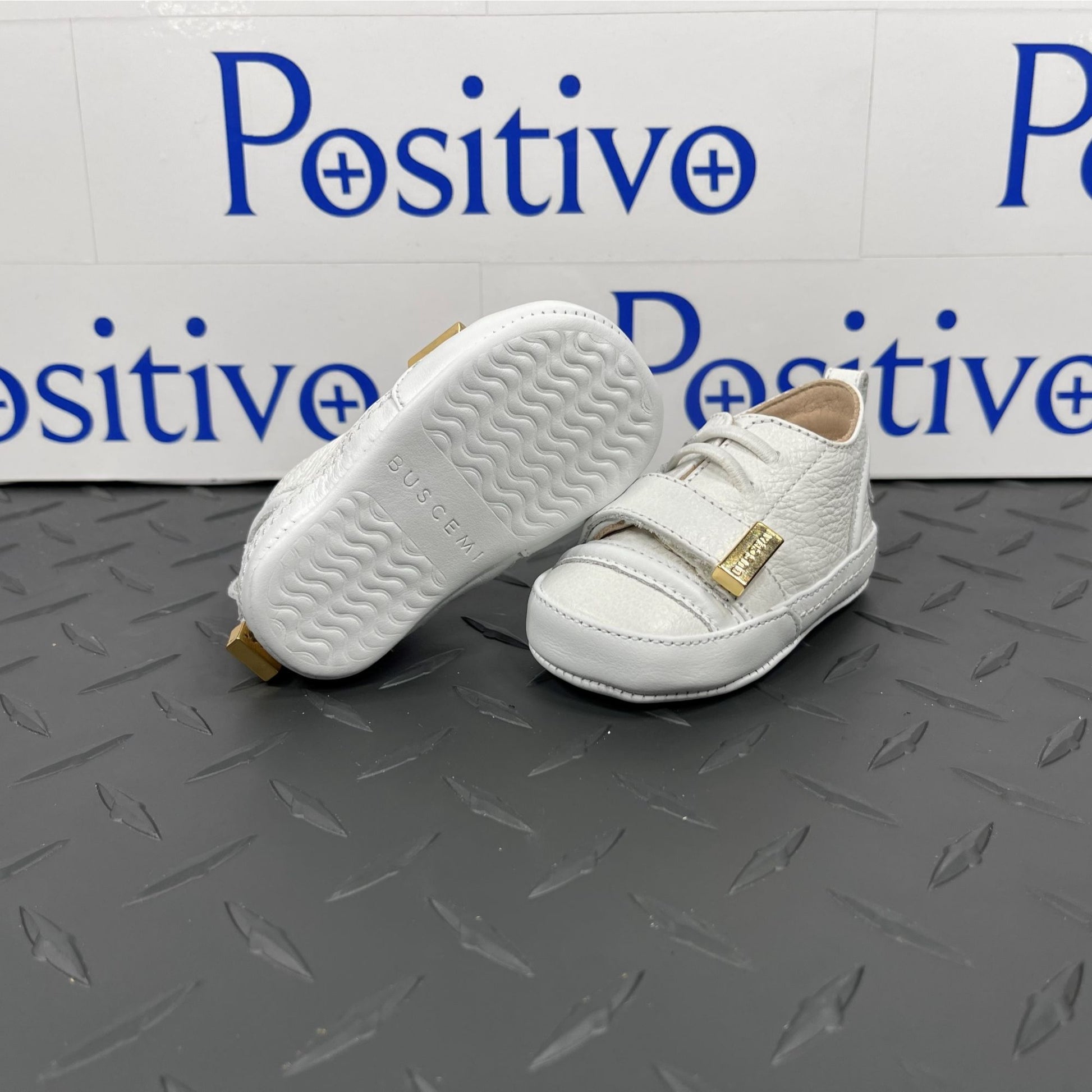 Buscemi 50MM Baby Alce/Flat White Leather Sneakers | Positivo Clothing