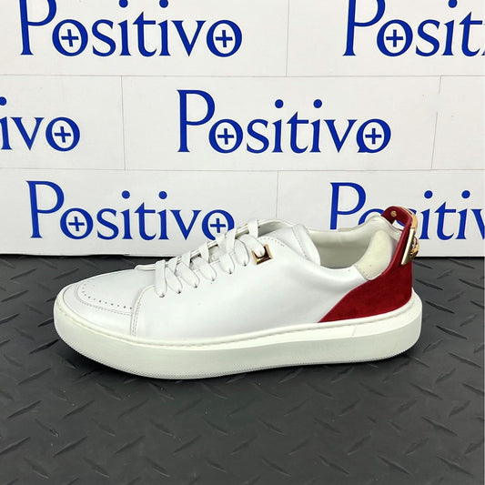 Buscemi Womens Uno Sport White/Ramino Leather Sneakers | Positivo Clothing