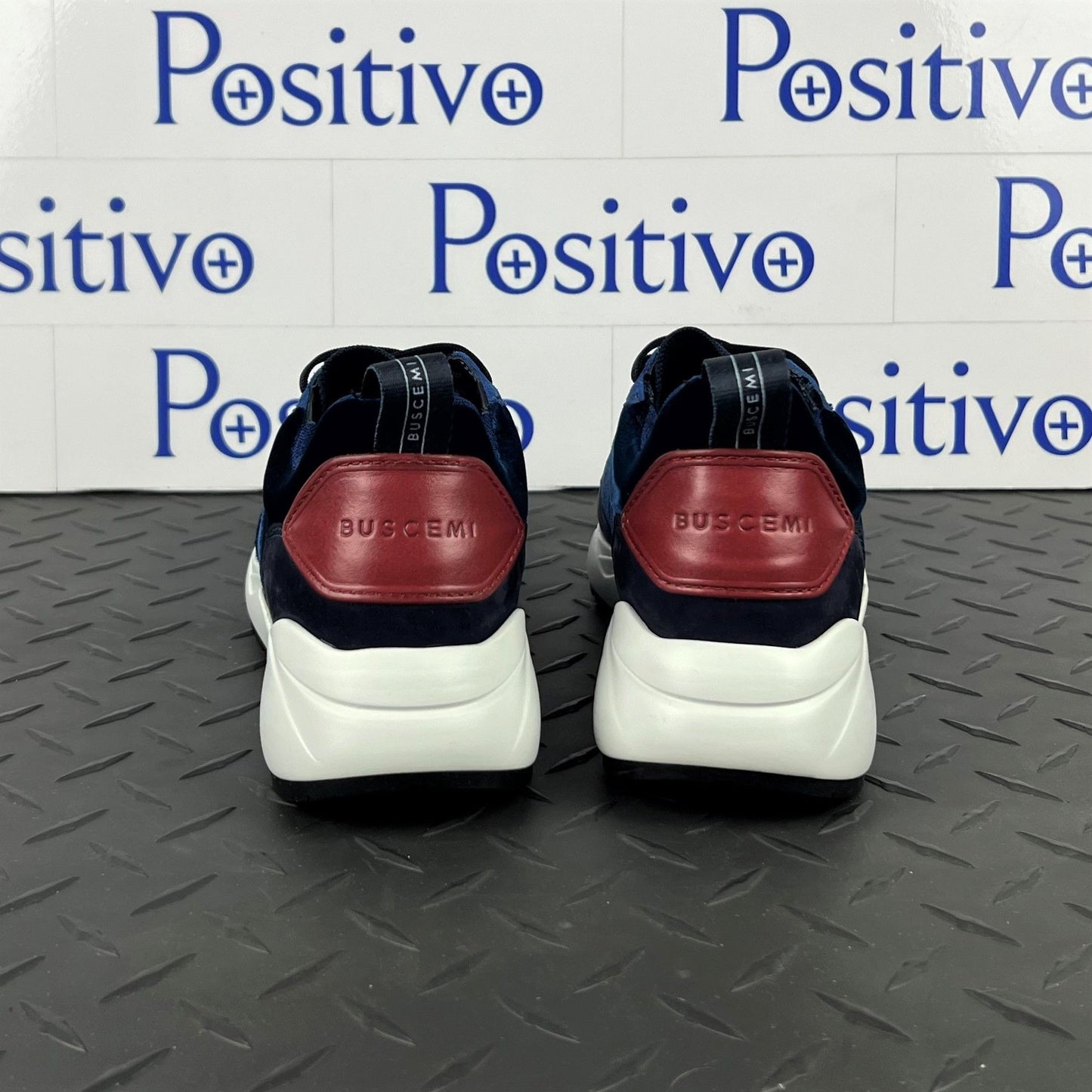 Buscemi Womens Ventura Velvet Navy Leather Sneakers | Positivo Clothing