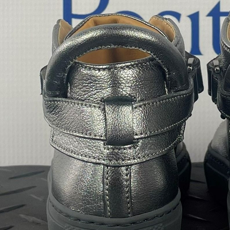 Buscemi 100MM Kid Metal Silver Leather Sneakers | Positivo Clothing