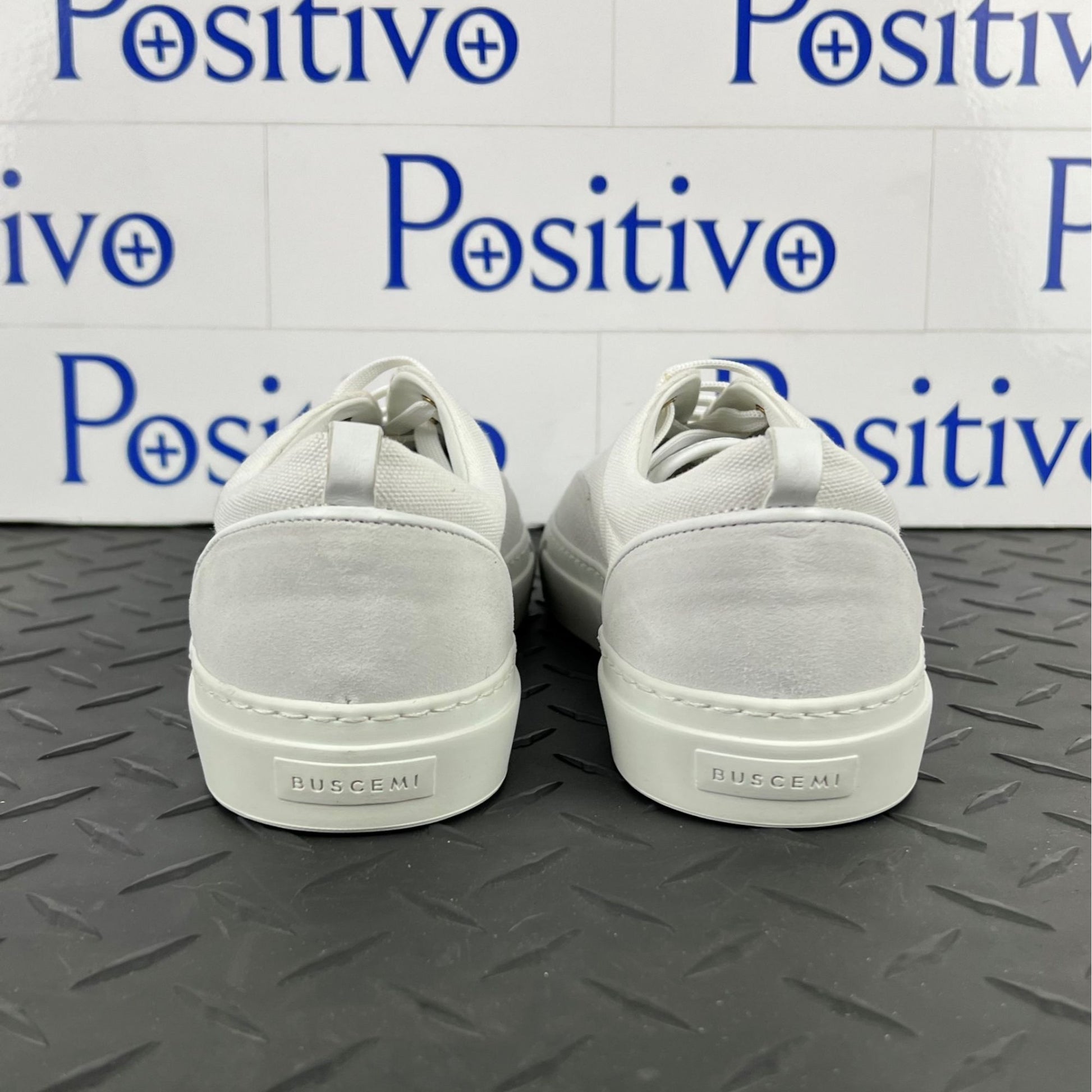 Buscemi Womens Cali White Leather Low top Sneaker SAMPLE | Positivo Clothing