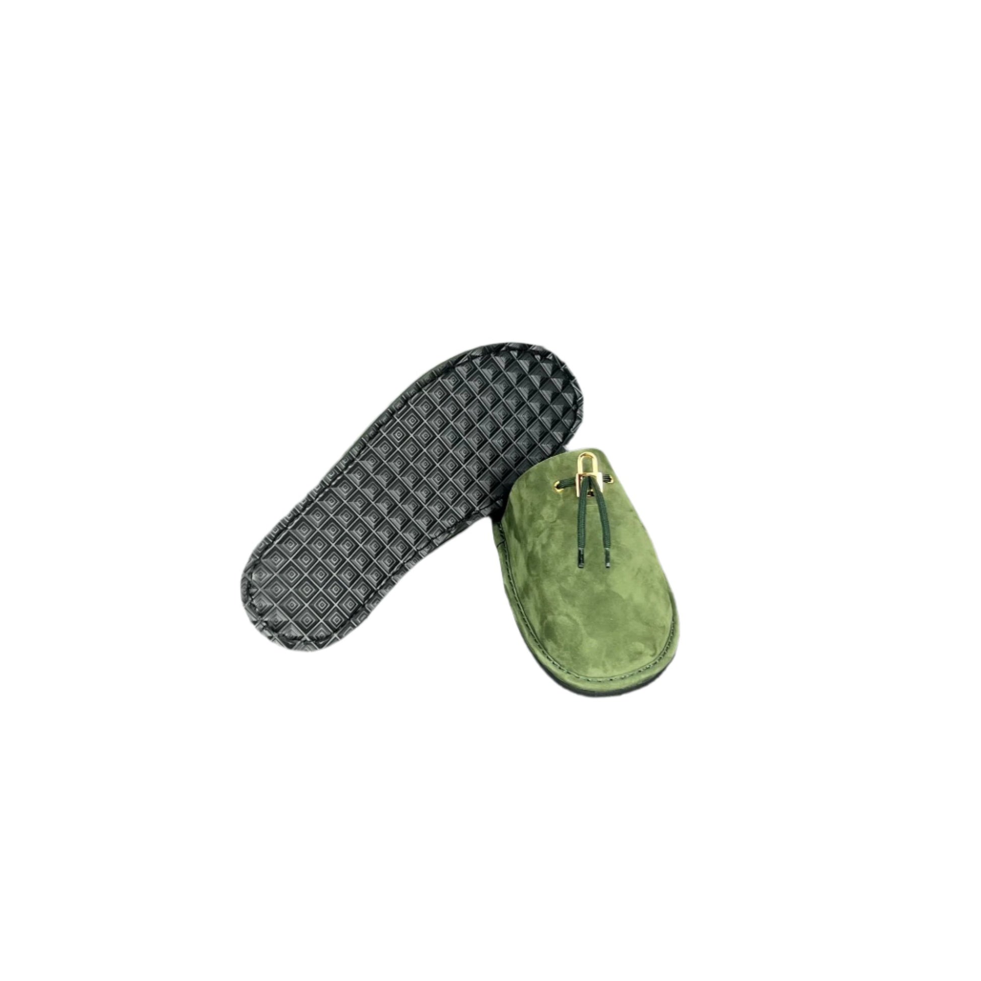 Buscemi Greenwich Dark Green Nabuk Slippers | Positivo Clothing