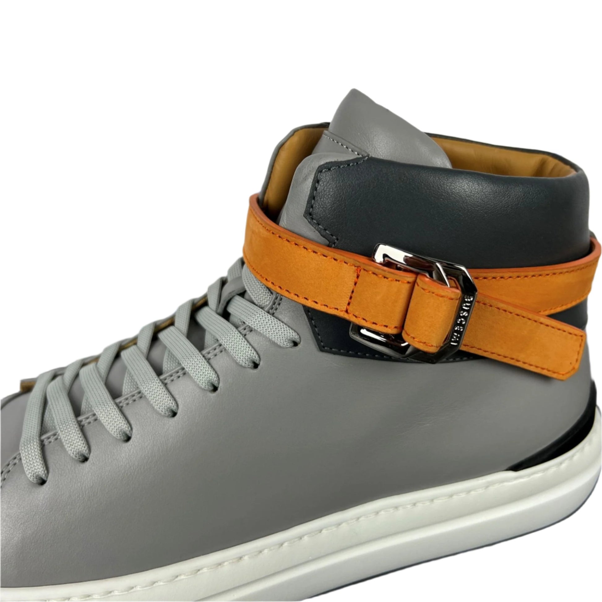 Buscemi Mens 100MM Sport Grey Trio Leather Sneakers | Positivo Clothing
