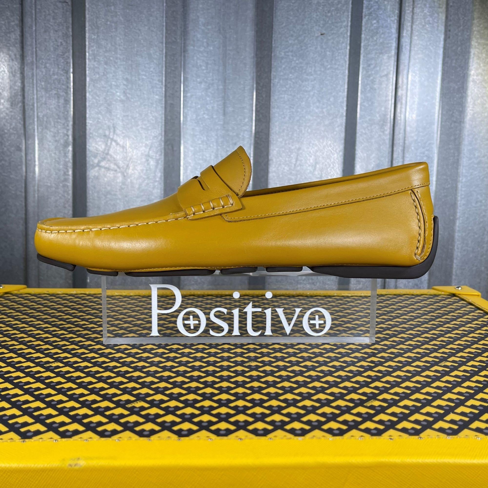 Bally Warno Mustard Leather Drivers | Positivo Clothing
