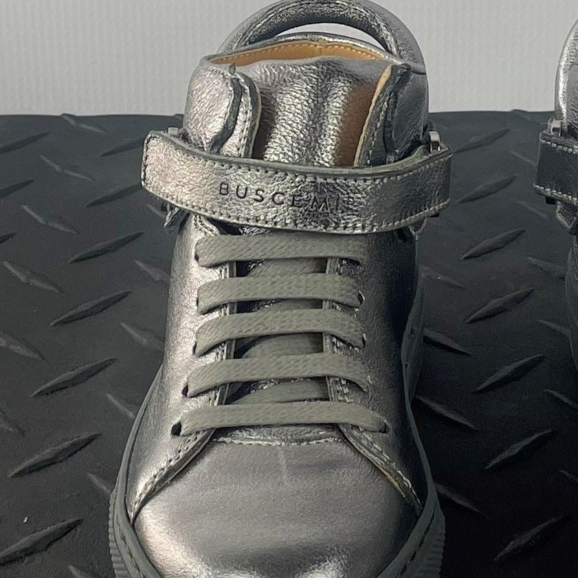 Buscemi 100MM Kid Metal Silver Leather Sneakers | Positivo Clothing