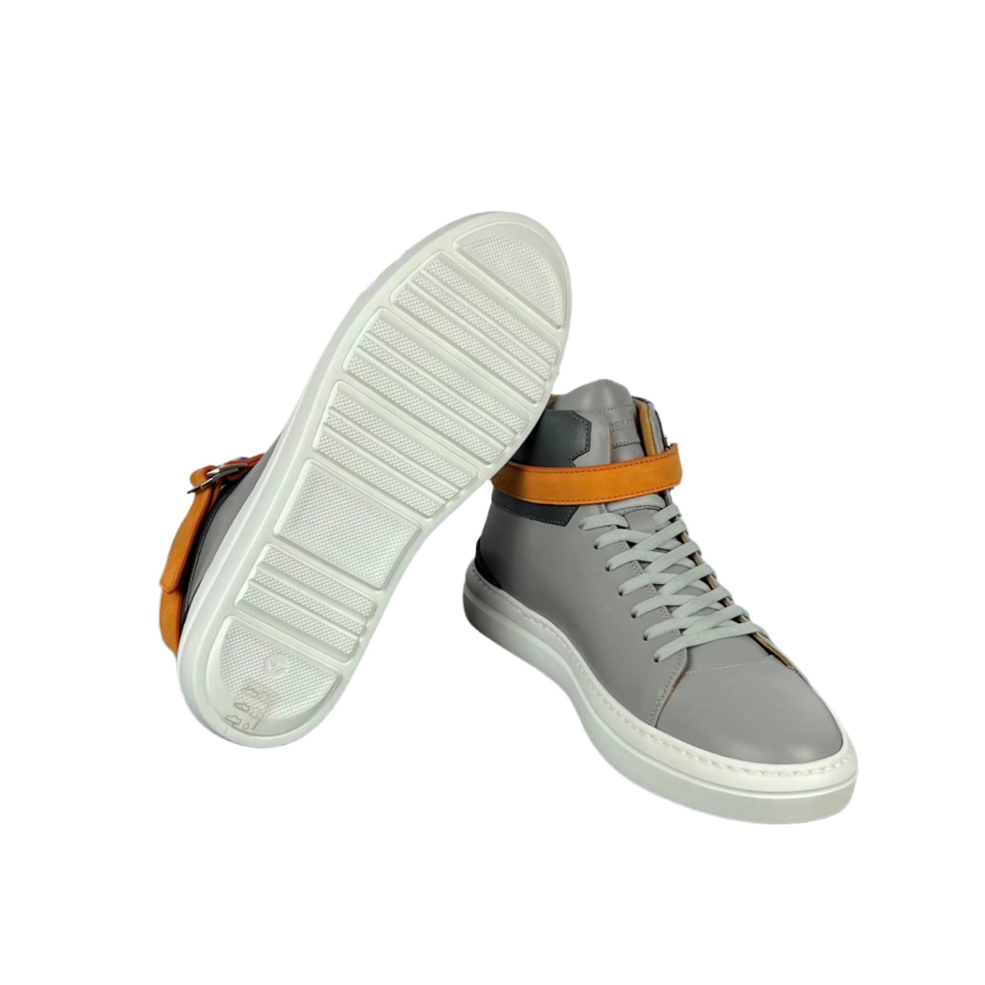Buscemi Mens 100MM Sport Grey Trio Leather Sneakers | Positivo Clothing