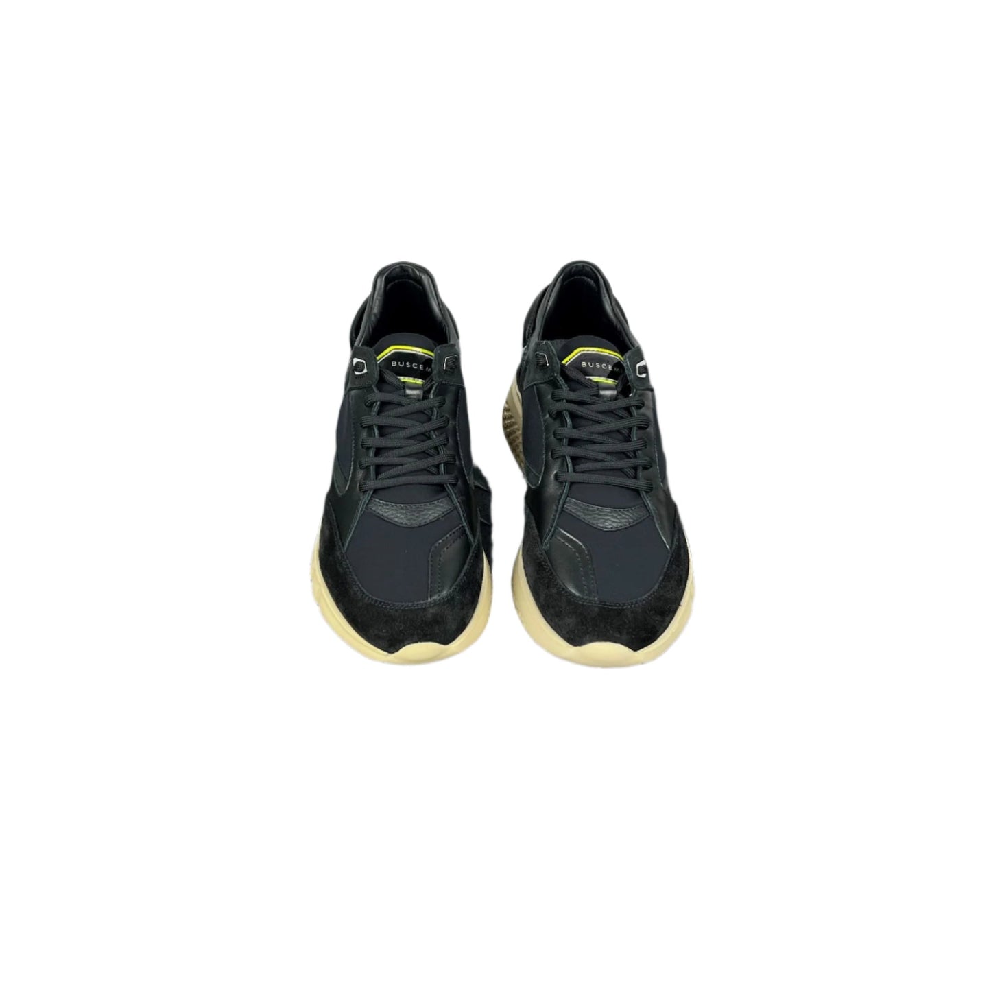 Buscemi Mens Veloce Mix Black Suede/Neoprene Sneakers | Positivo Clothing
