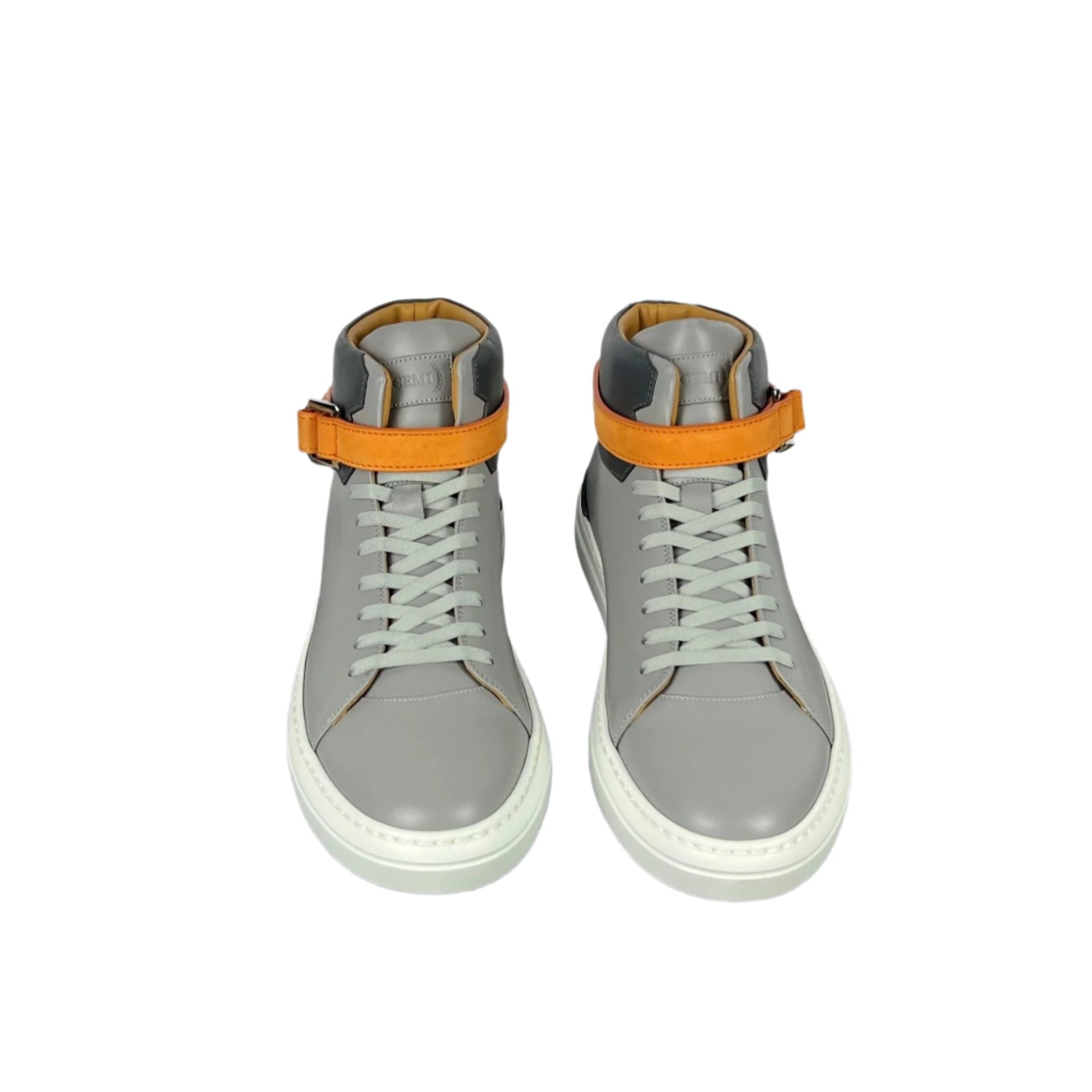 Buscemi Mens 100MM Sport Grey Trio Leather Sneakers | Positivo Clothing