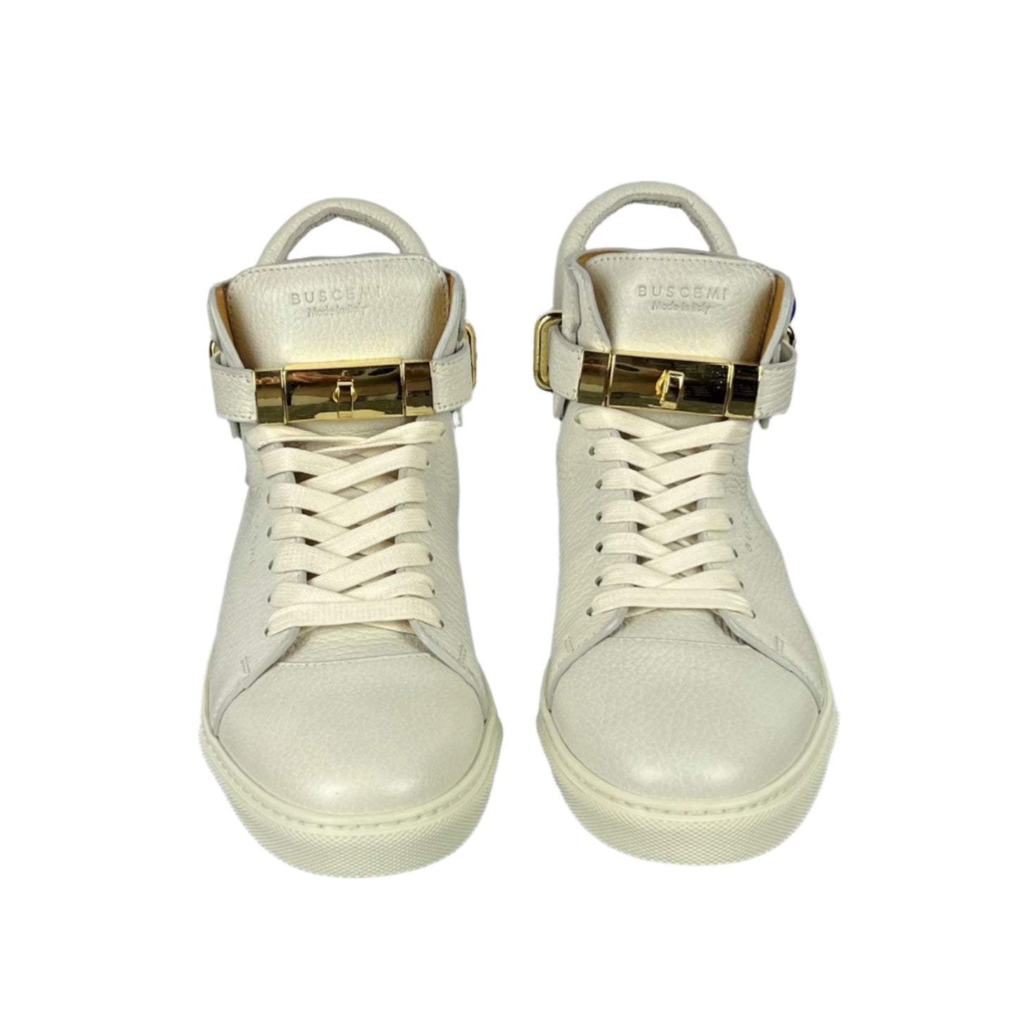 Buscemi Mens 100MM Off White Leather Sneakers SAMPLE | Positivo Clothing