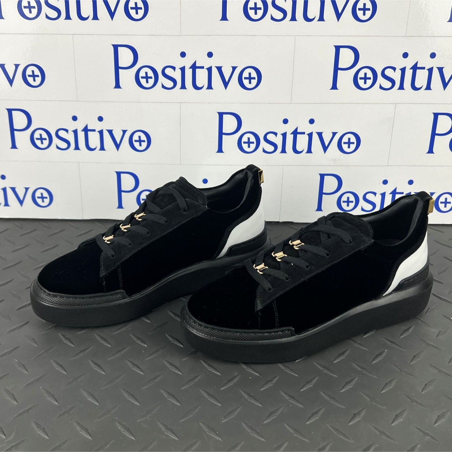 Buscemi Ninna Velvet Black Leather Sneakers | Positivo Clothing