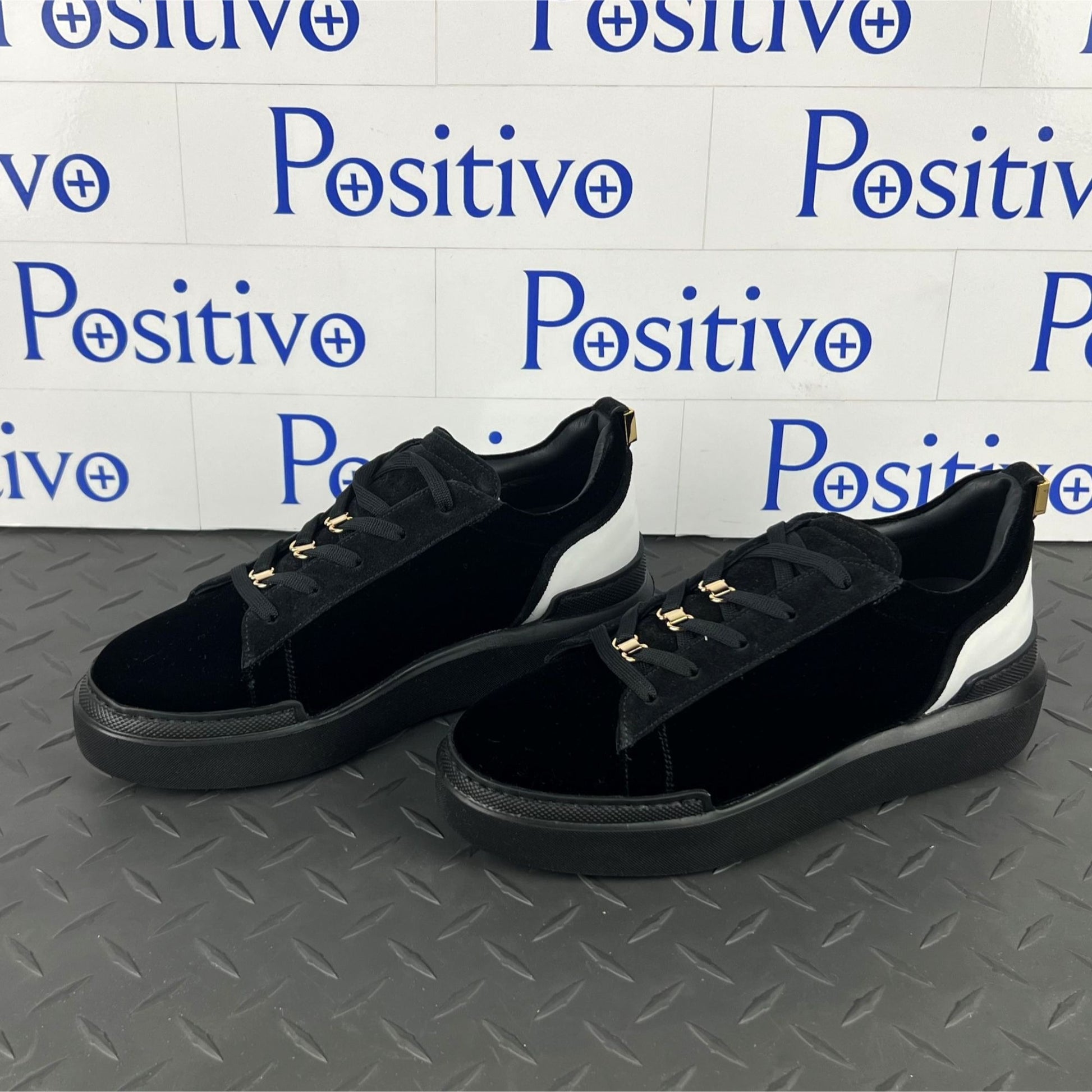 Buscemi Ninna Velvet Black Leather Sneakers | Positivo Clothing