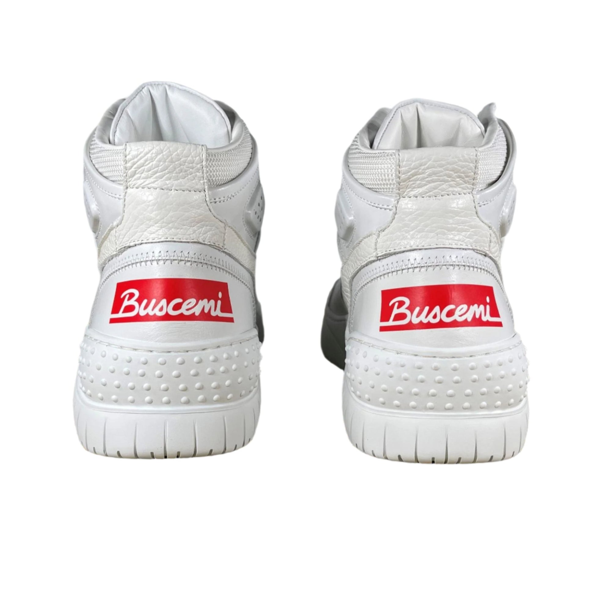 Buscemi Basket White/Gold Leather Sneakers | Positivo Clothing