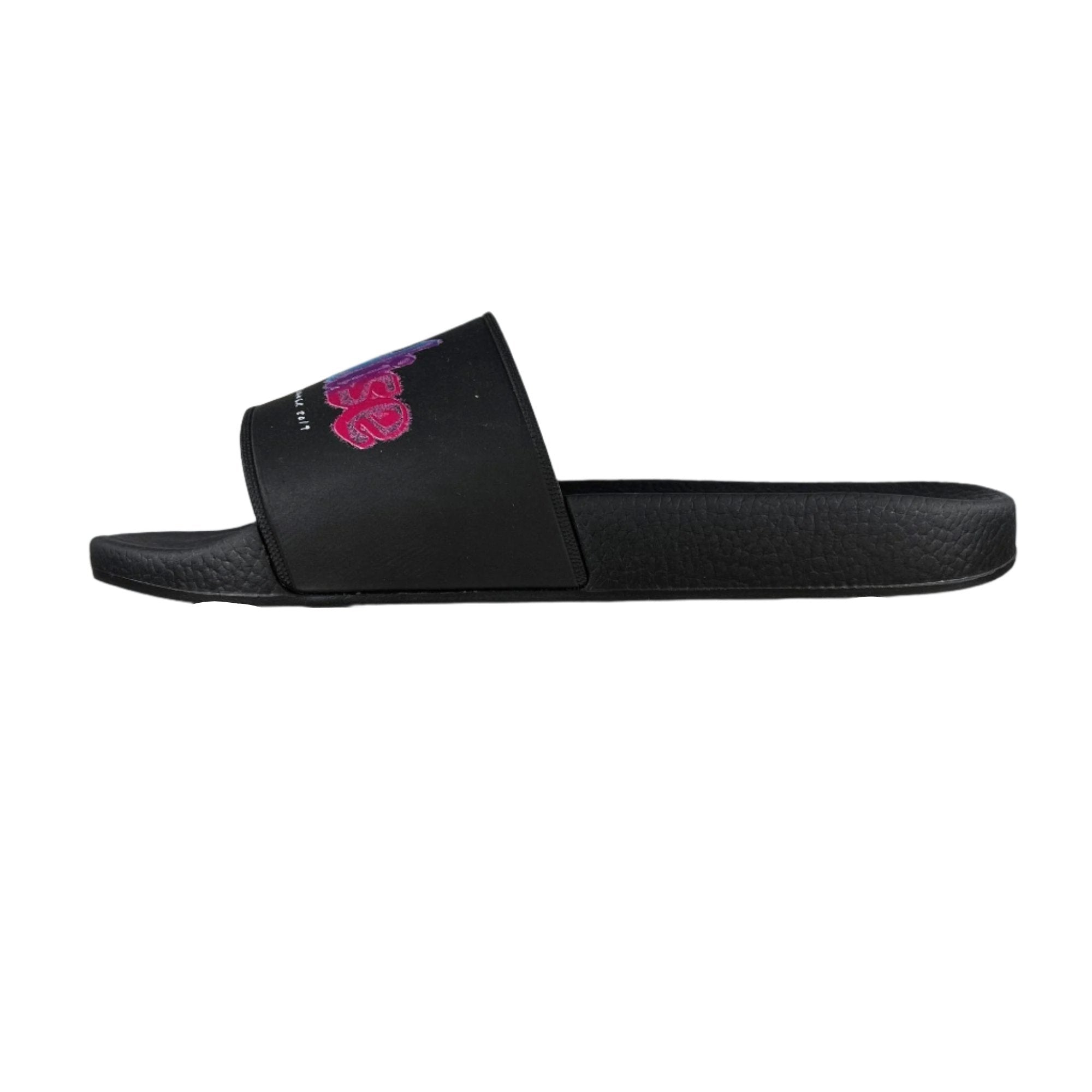 Paul Smith Ruben Printed Black Polyurethane Slides | Positivo Clothing