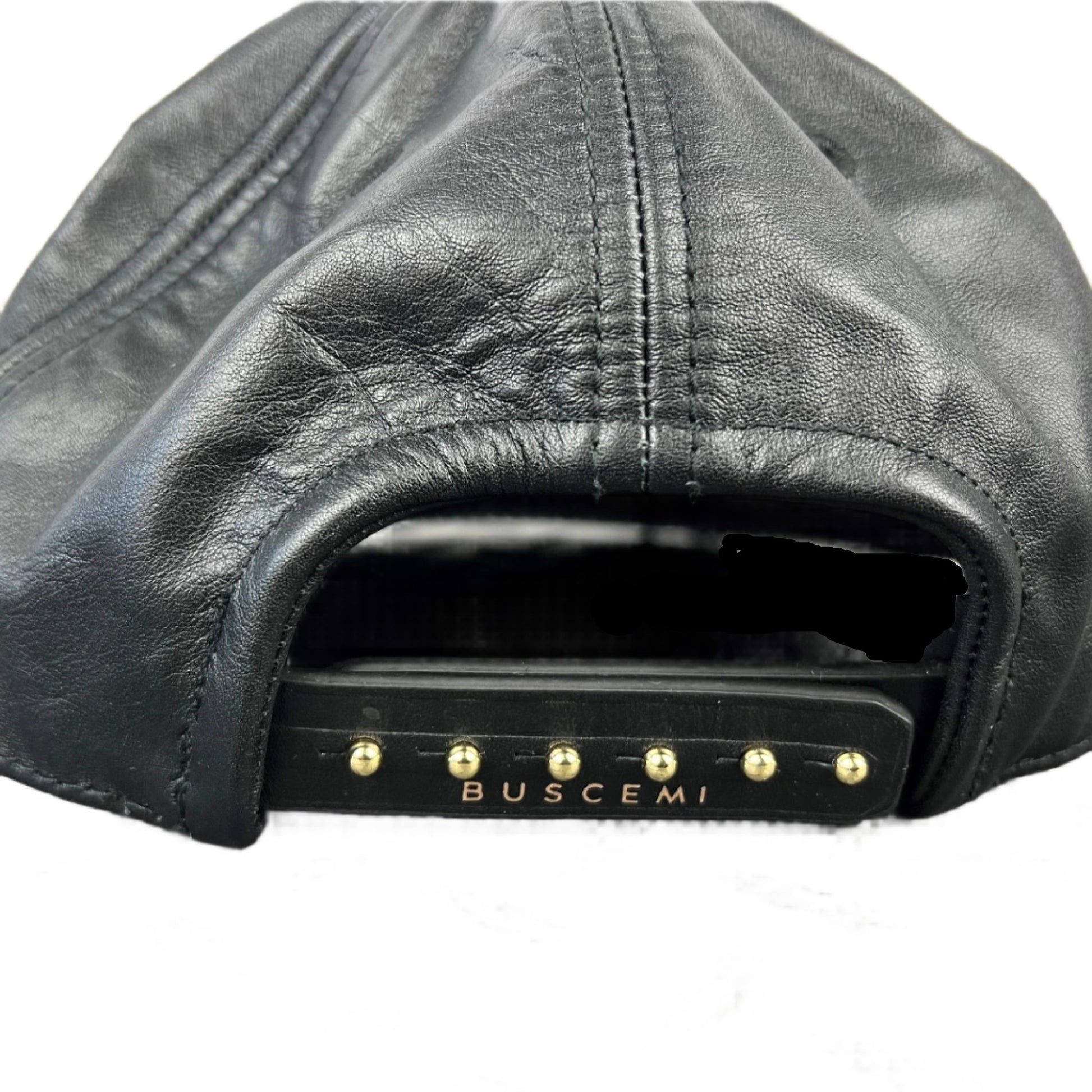 Buscemi Postback Black Smooth Cow Leather Hat SAMPLE | Positivo Clothing