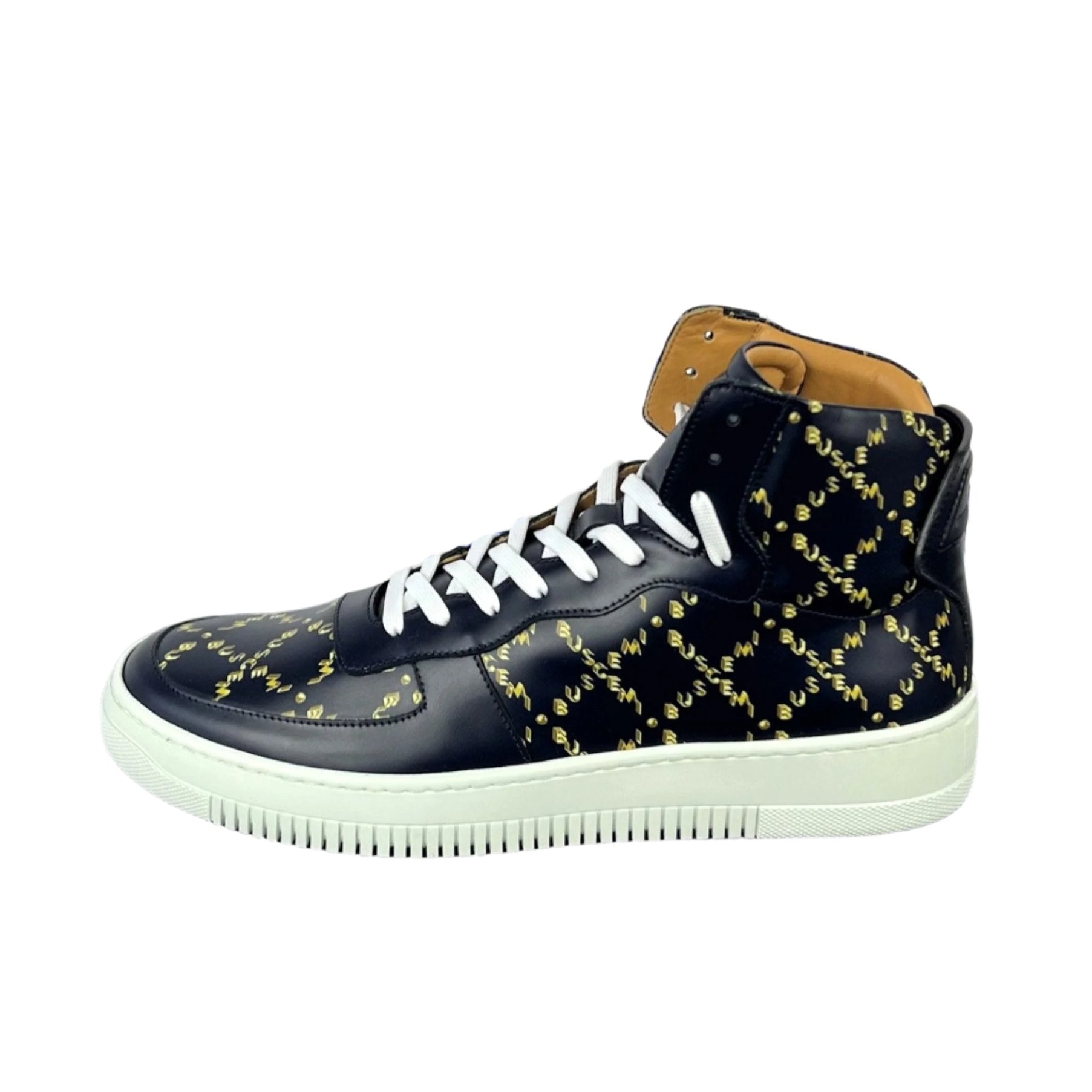 Buscemi Mens Dome Mono Navy Leather Sneakers SAMPLE | Positivo Clothing