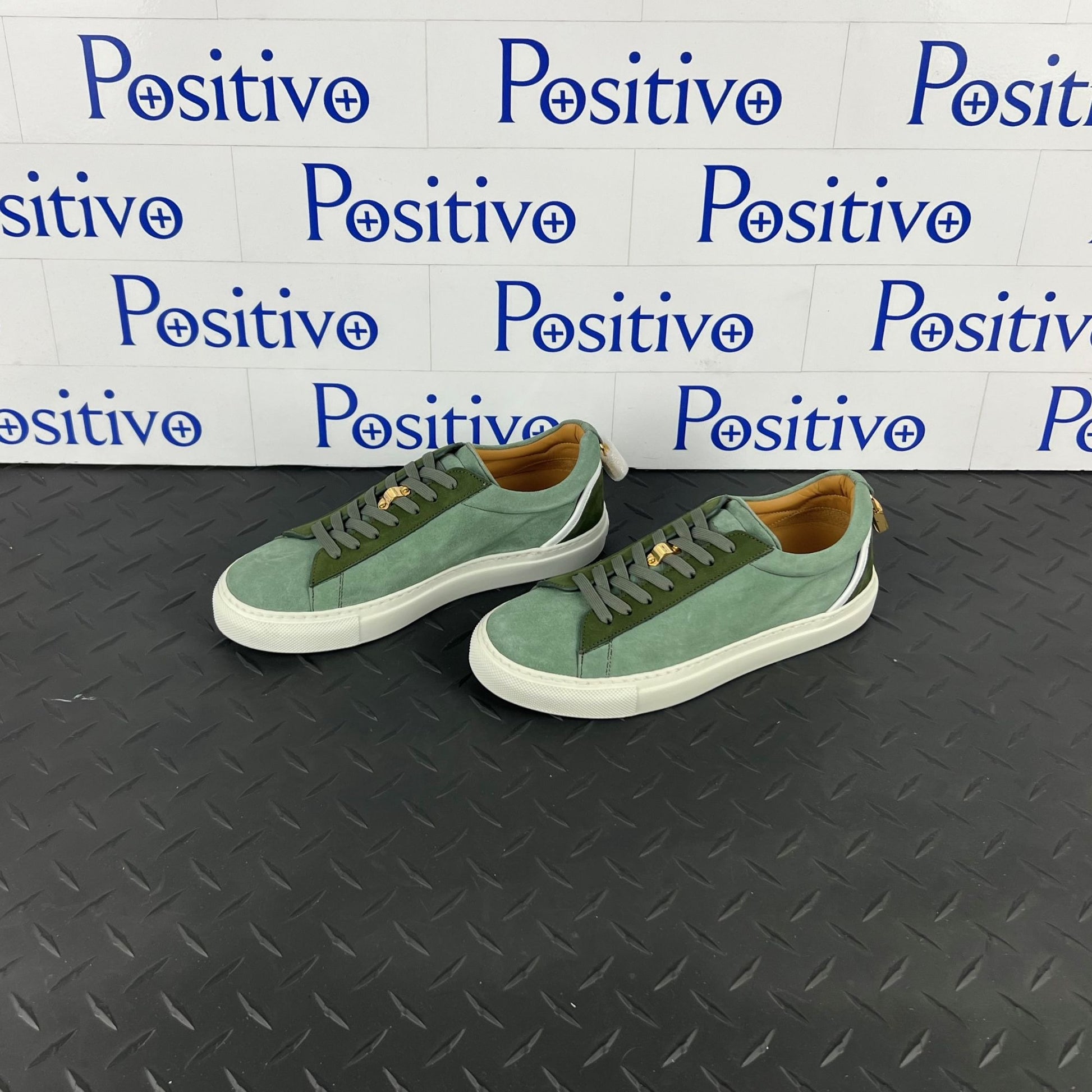 Buscemi Womens Tennis Lock Militare Leather Sneakers SAMPLE | Positivo Clothing