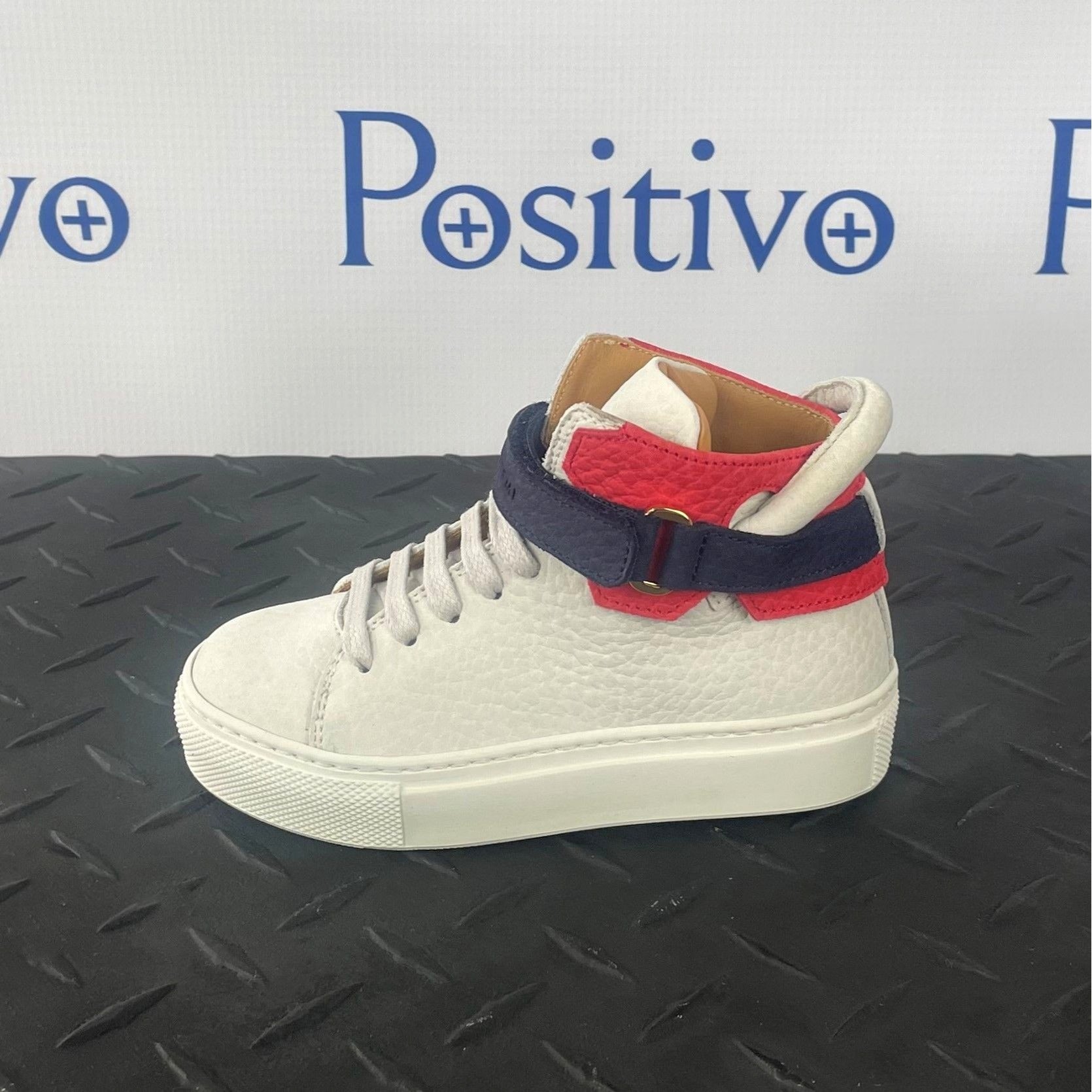 Buscemi 100MM Kid Nubuk Off White/ Ramino Tri Sneakers | Positivo Clothing