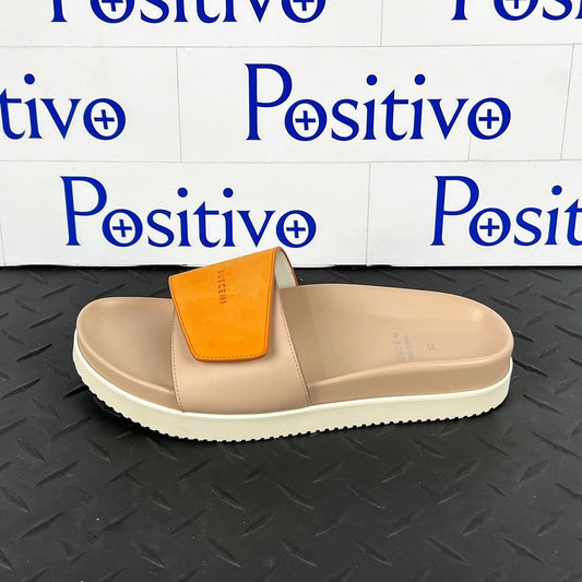 Buscemi Womens Slide Scratch Nude/Orange Leather Sandals SAMPLE | Positivo Clothing