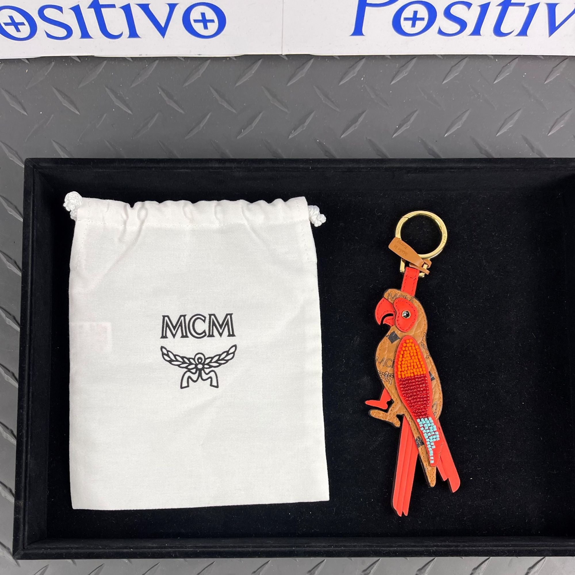 MCM Zoo 2D Parrot Leather Keychain | Positivo Clothing