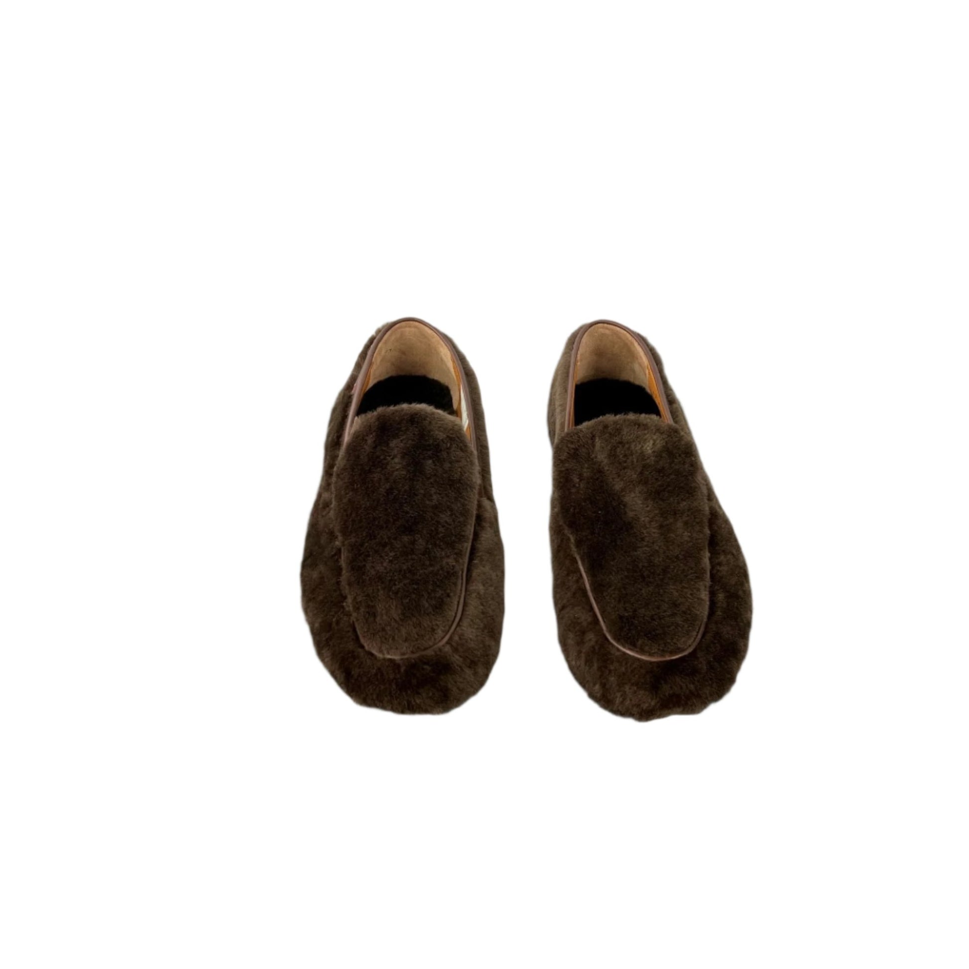 Bally Mens Crispi Brown Lamb Fur Loafers | Positivo Clothing