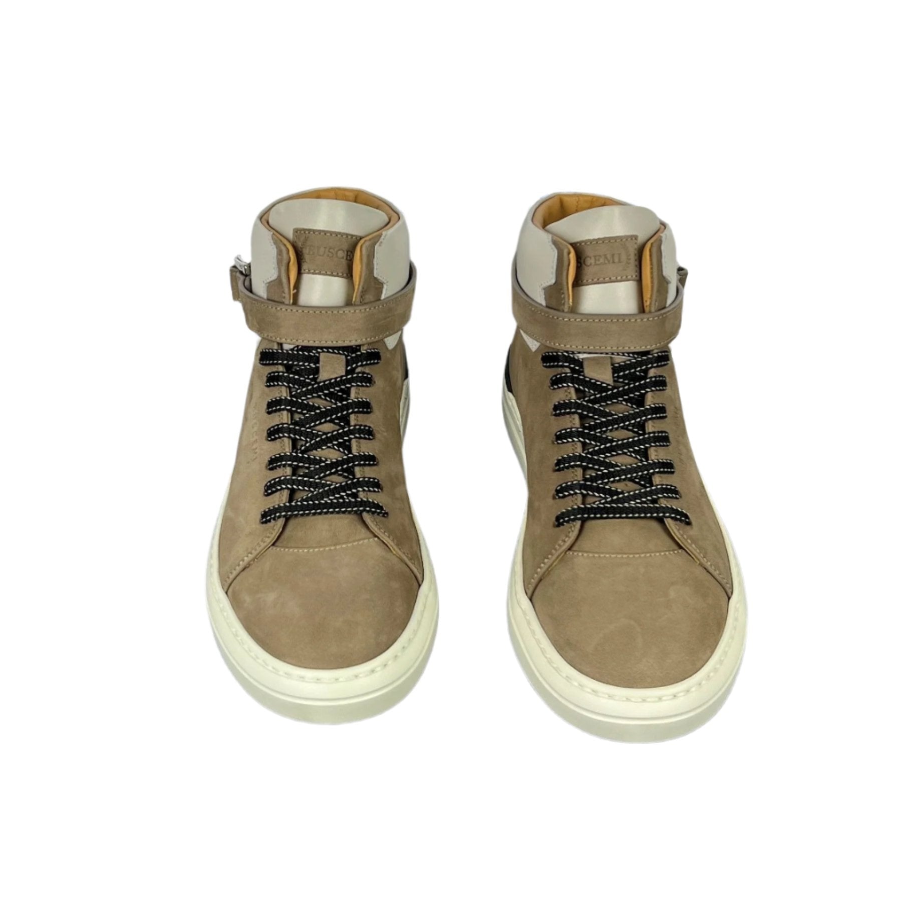 Buscemi Mens 100MM Sport Taupe Leather Sneakers SAMPLE | Positivo Clothing