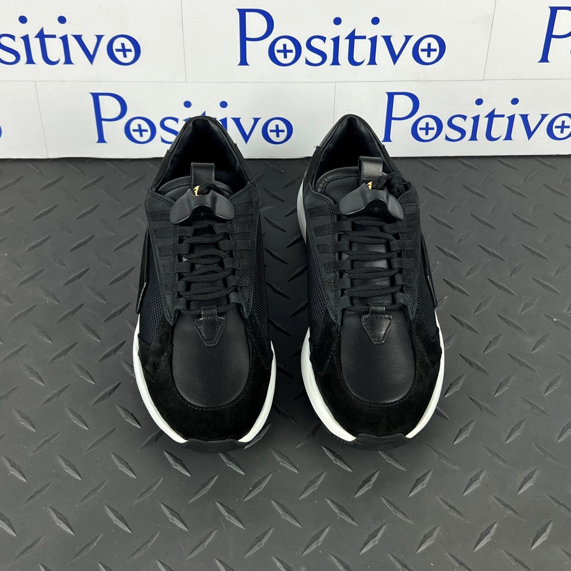 Buscemi Womens Run 2 Black Suede Sneakers SAMPLE | Positivo Clothing