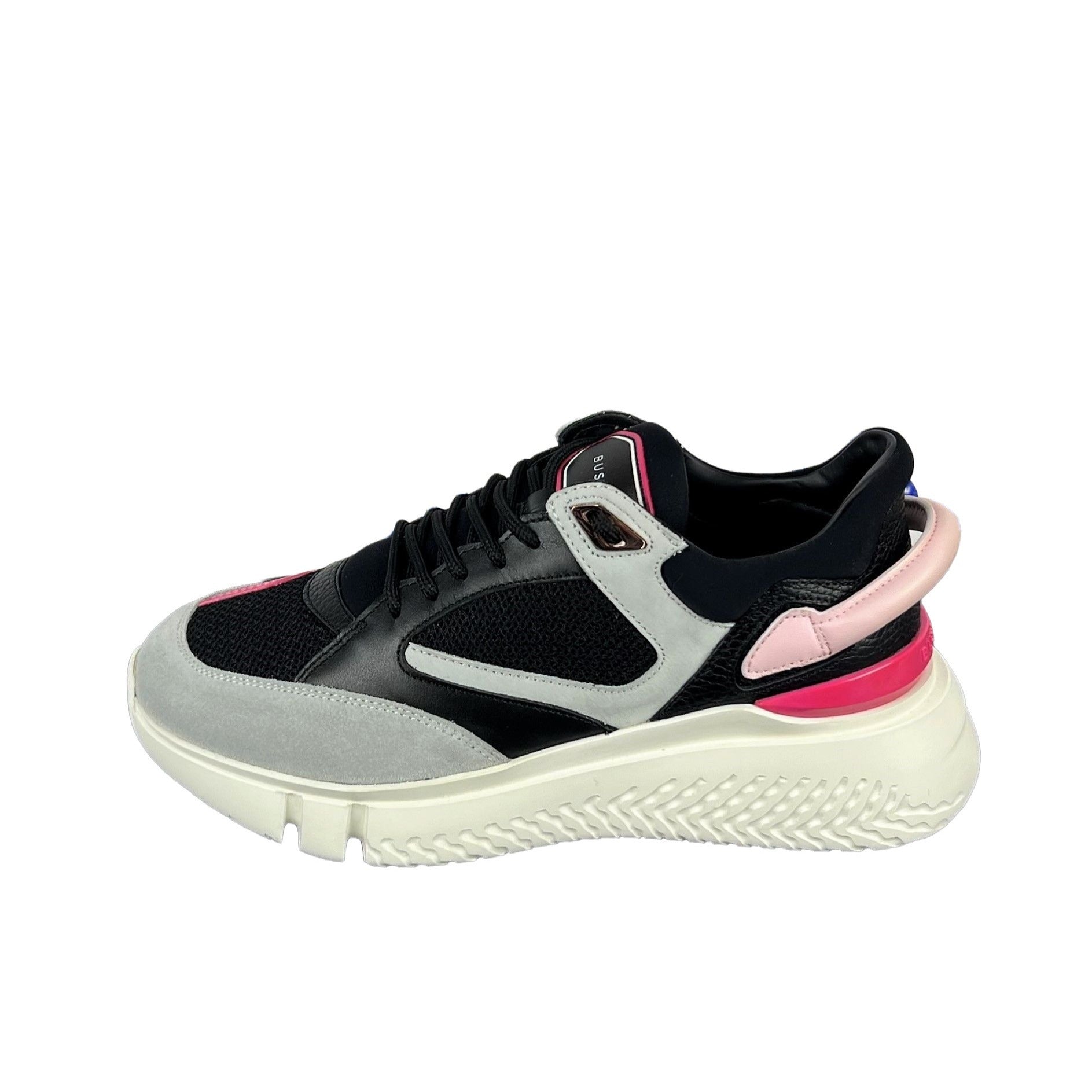 Buscemi Womens Veloce Black Trio Leather Sneakers | Positivo Clothing