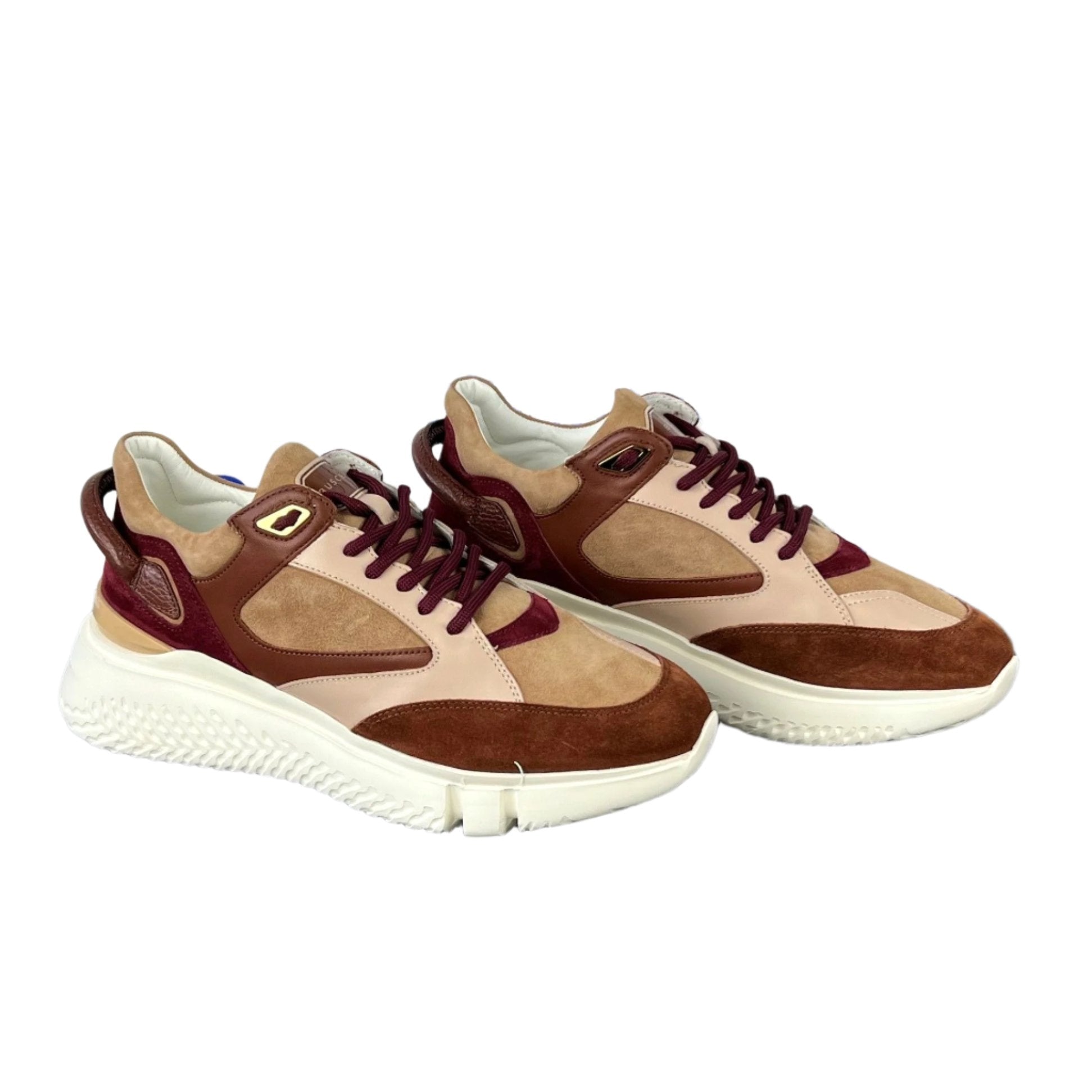 Buscemi Mens Veloce Brown Trio Leather Sneakers | Positivo Clothing